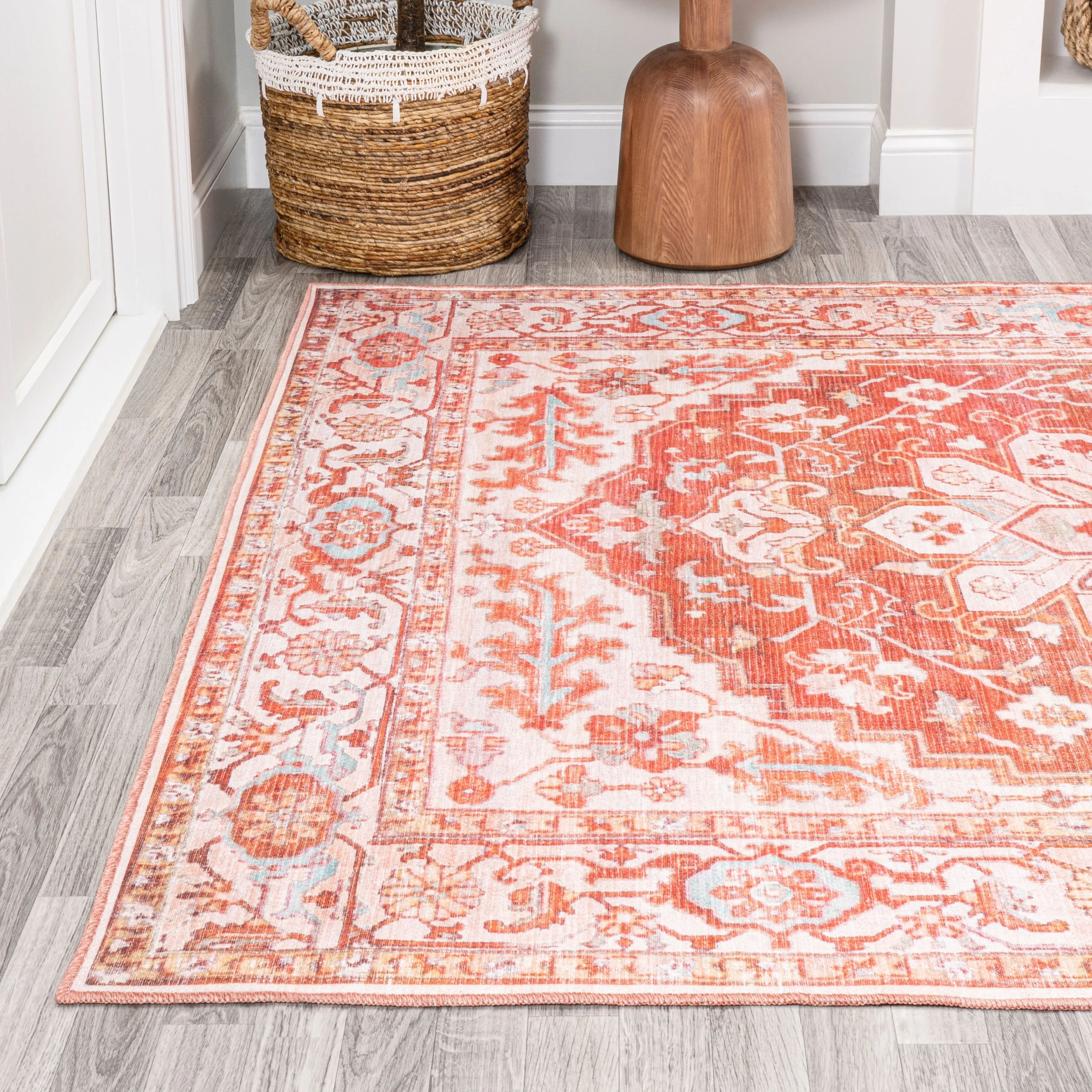 JONATHAN Y Maris Ornate Medallion Machine Washable Area Rug