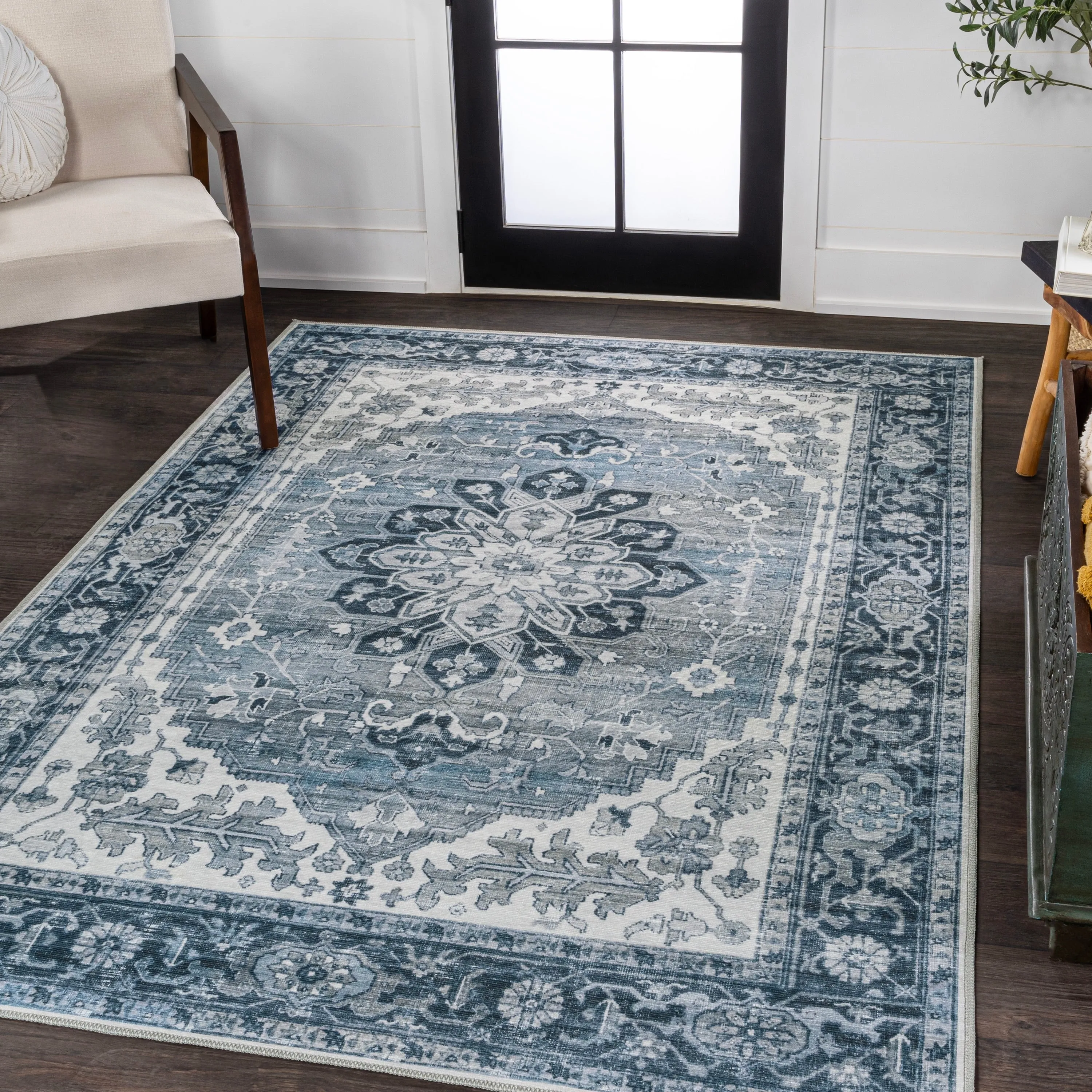JONATHAN Y Maris Ornate Medallion Machine Washable Area Rug