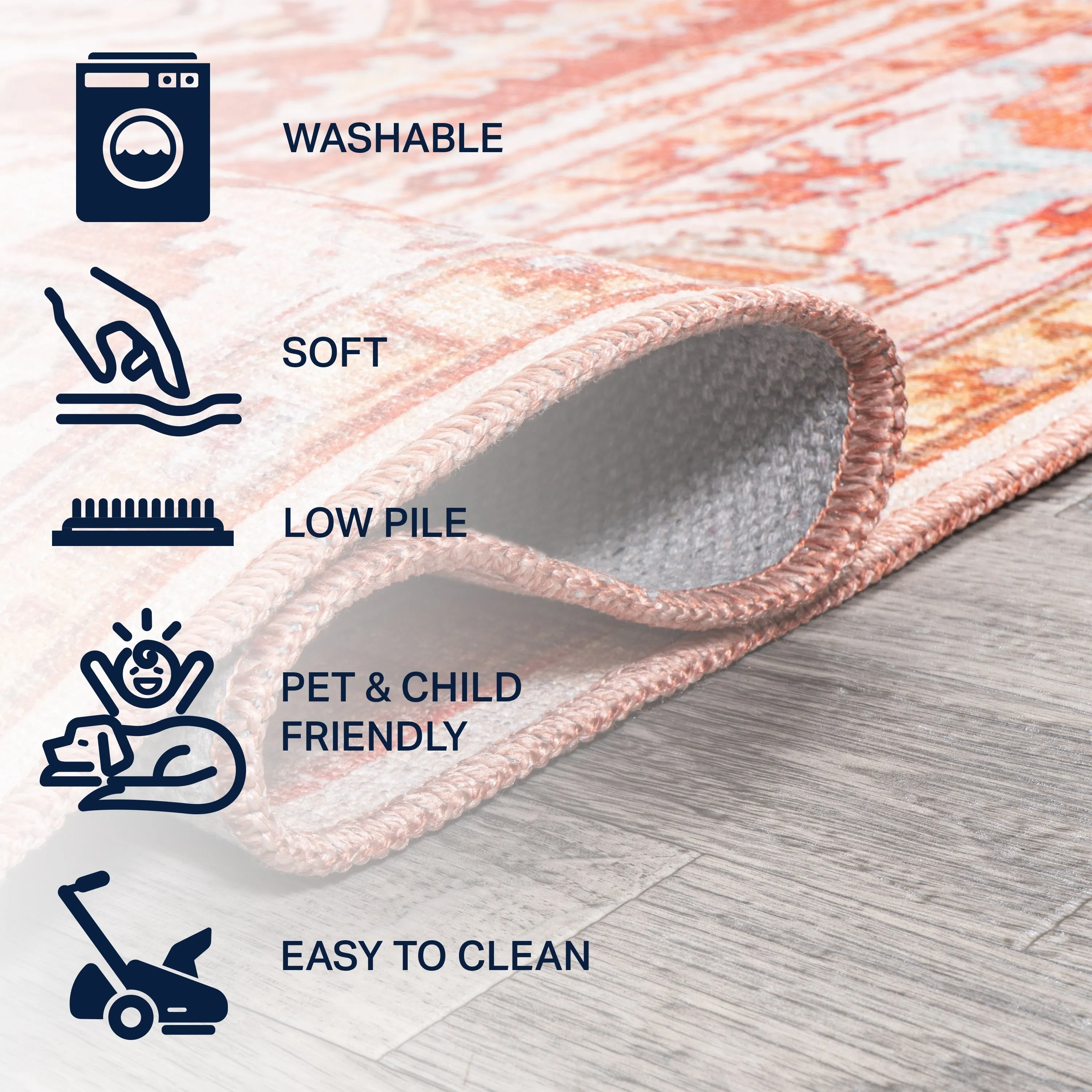 JONATHAN Y Maris Ornate Medallion Machine Washable Area Rug