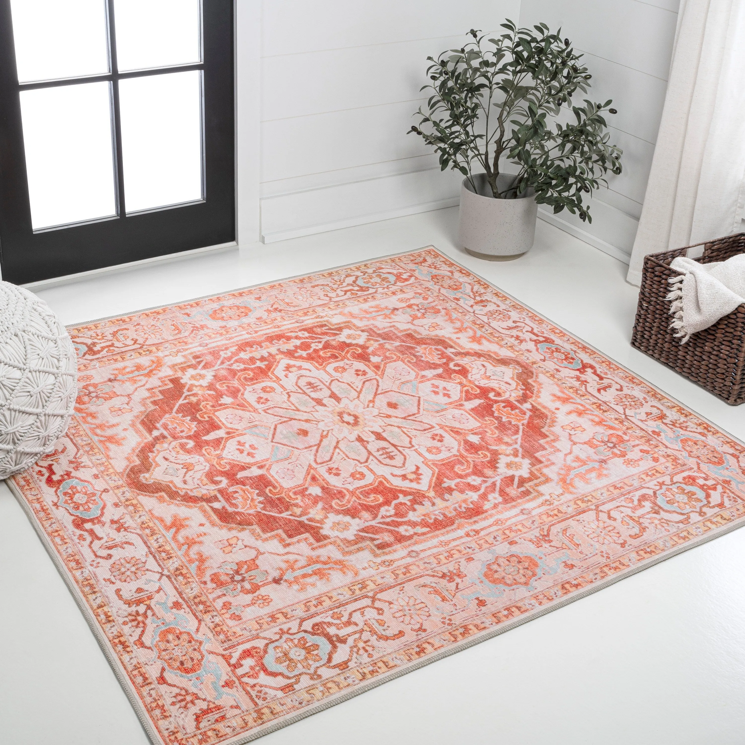 JONATHAN Y Maris Ornate Medallion Machine Washable Area Rug