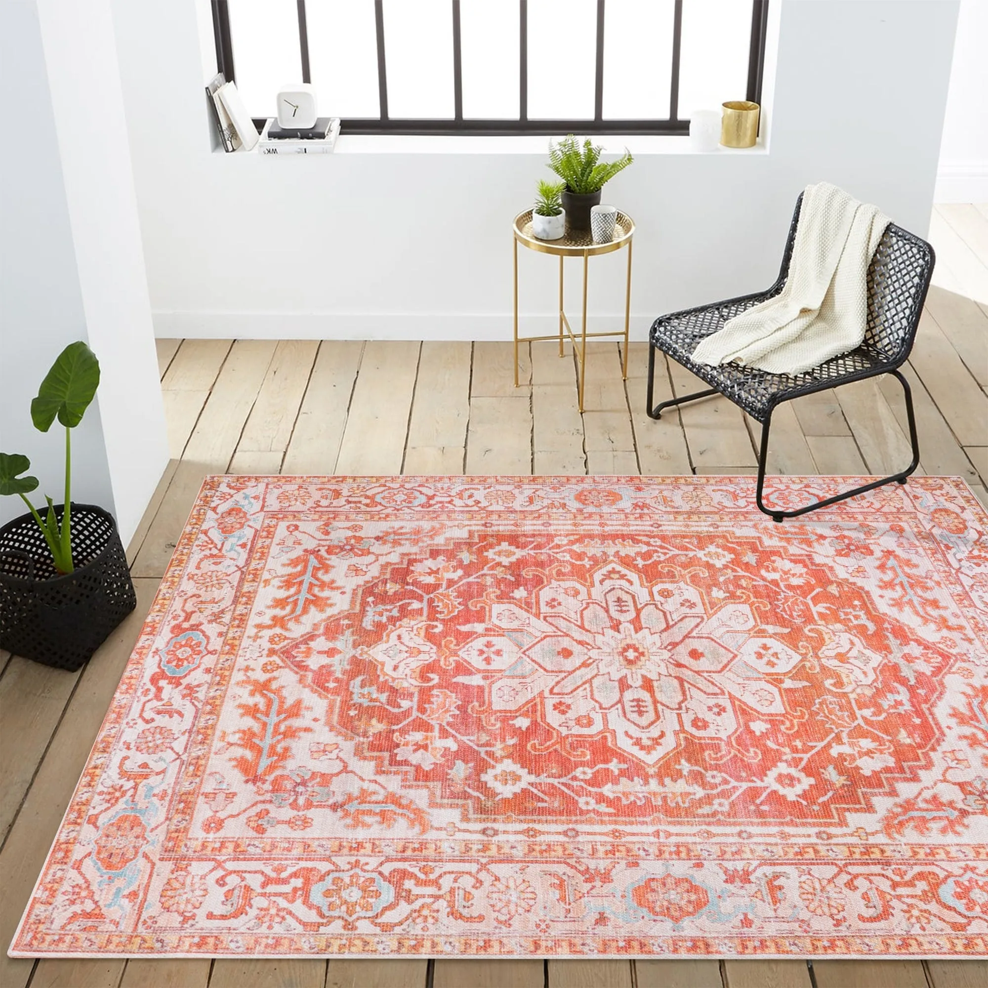 JONATHAN Y Maris Ornate Medallion Machine Washable Area Rug