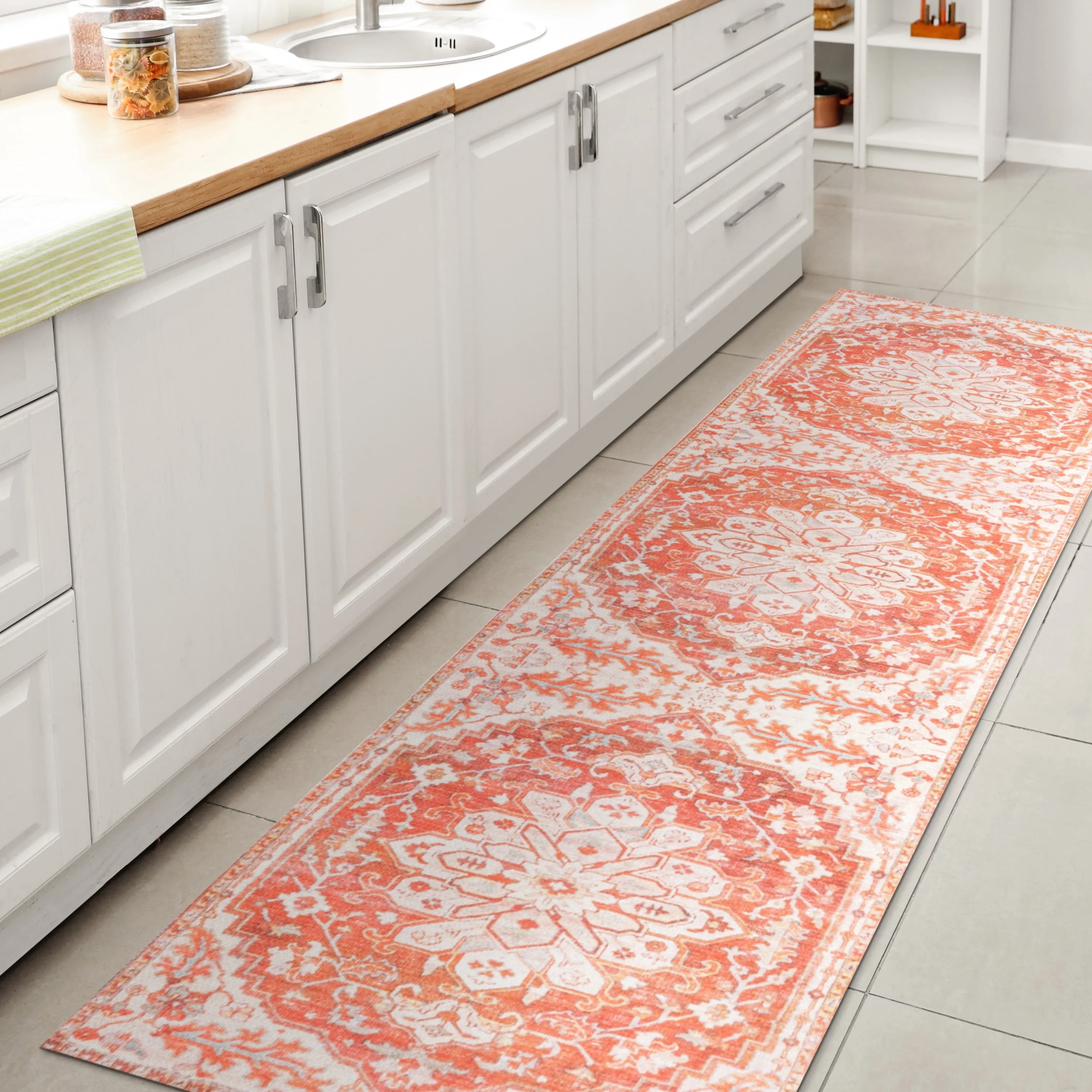 JONATHAN Y Maris Ornate Medallion Machine Washable Area Rug