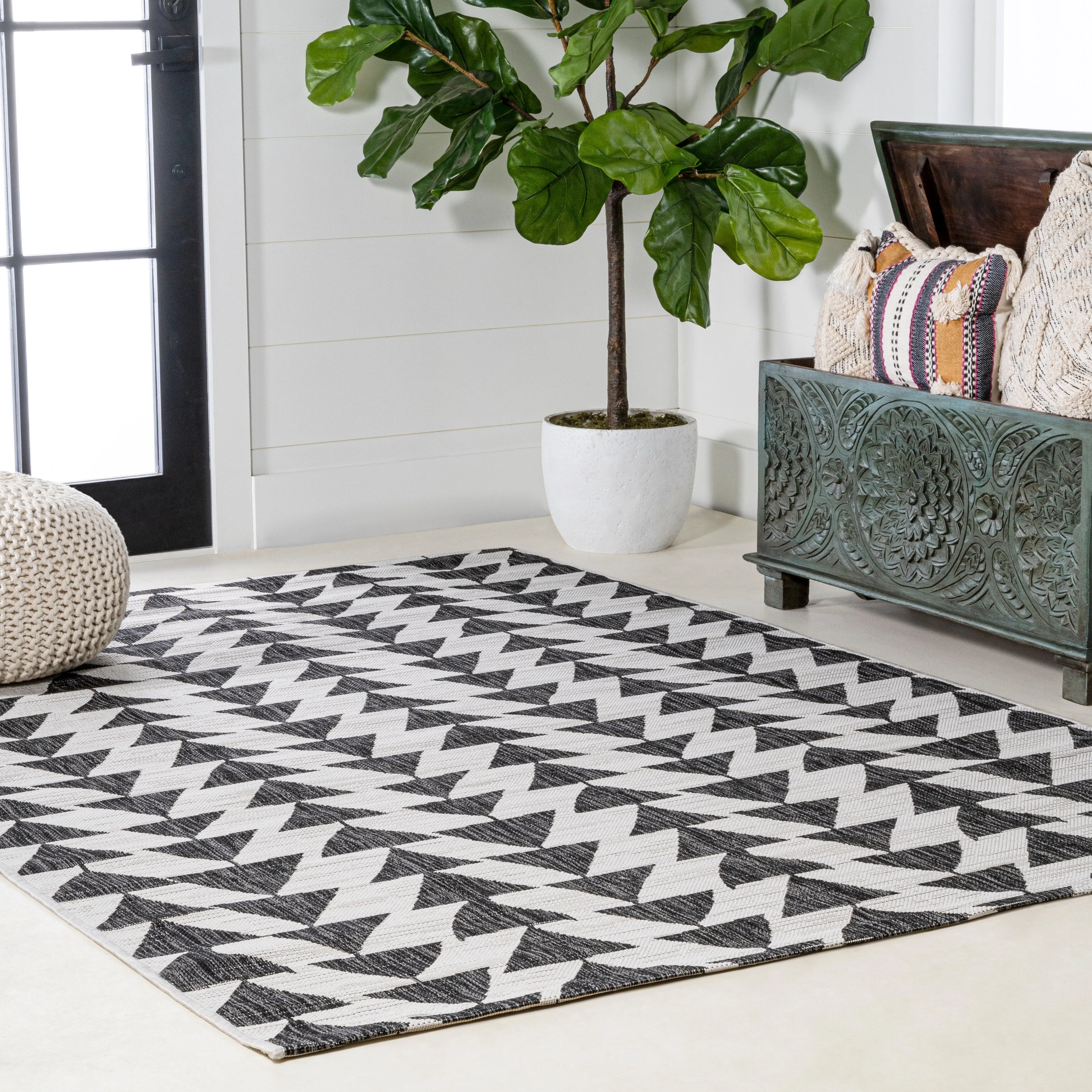 JONATHAN Y Marokko Modern Tribal Geometric Indoor/Outdoor Area Rug