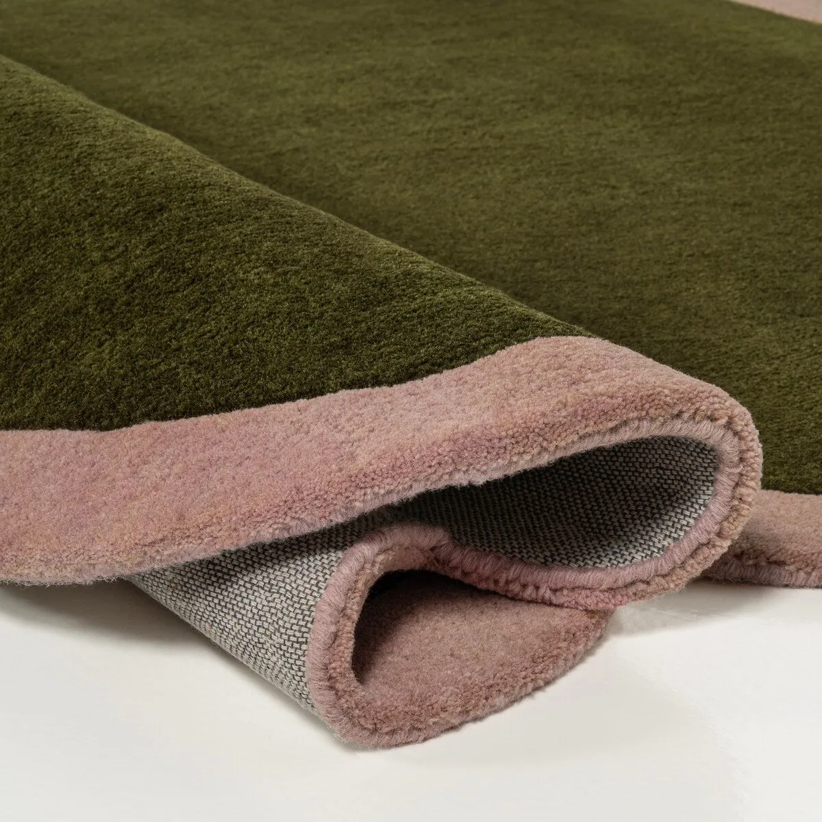 JONATHAN Y Mosaic Modern Border Geometric Handwoven Wool Green/Pink Area Rug