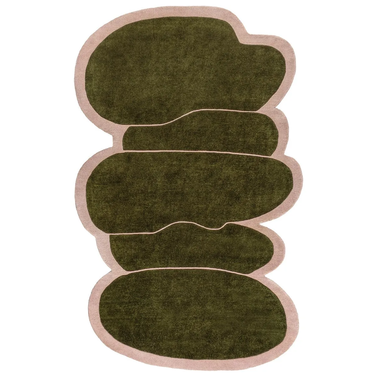 JONATHAN Y Mosaic Modern Border Geometric Handwoven Wool Green/Pink Area Rug