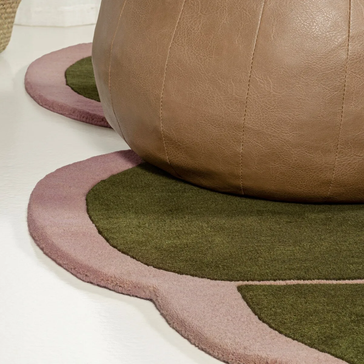 JONATHAN Y Mosaic Modern Border Geometric Handwoven Wool Green/Pink Area Rug
