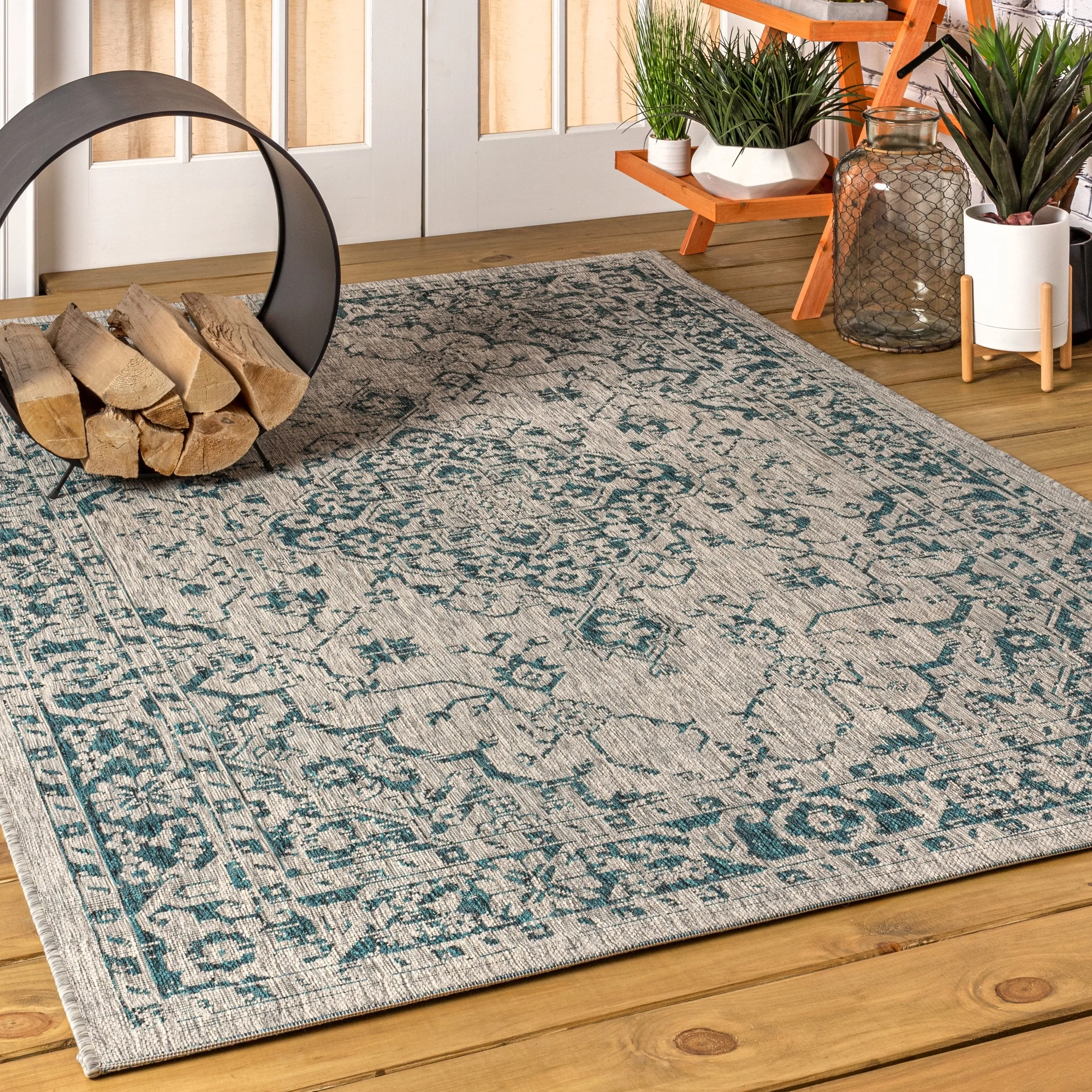 JONATHAN Y Palazzo Boho Medallion Textured Weave Indoor/Outdoor Area Rug