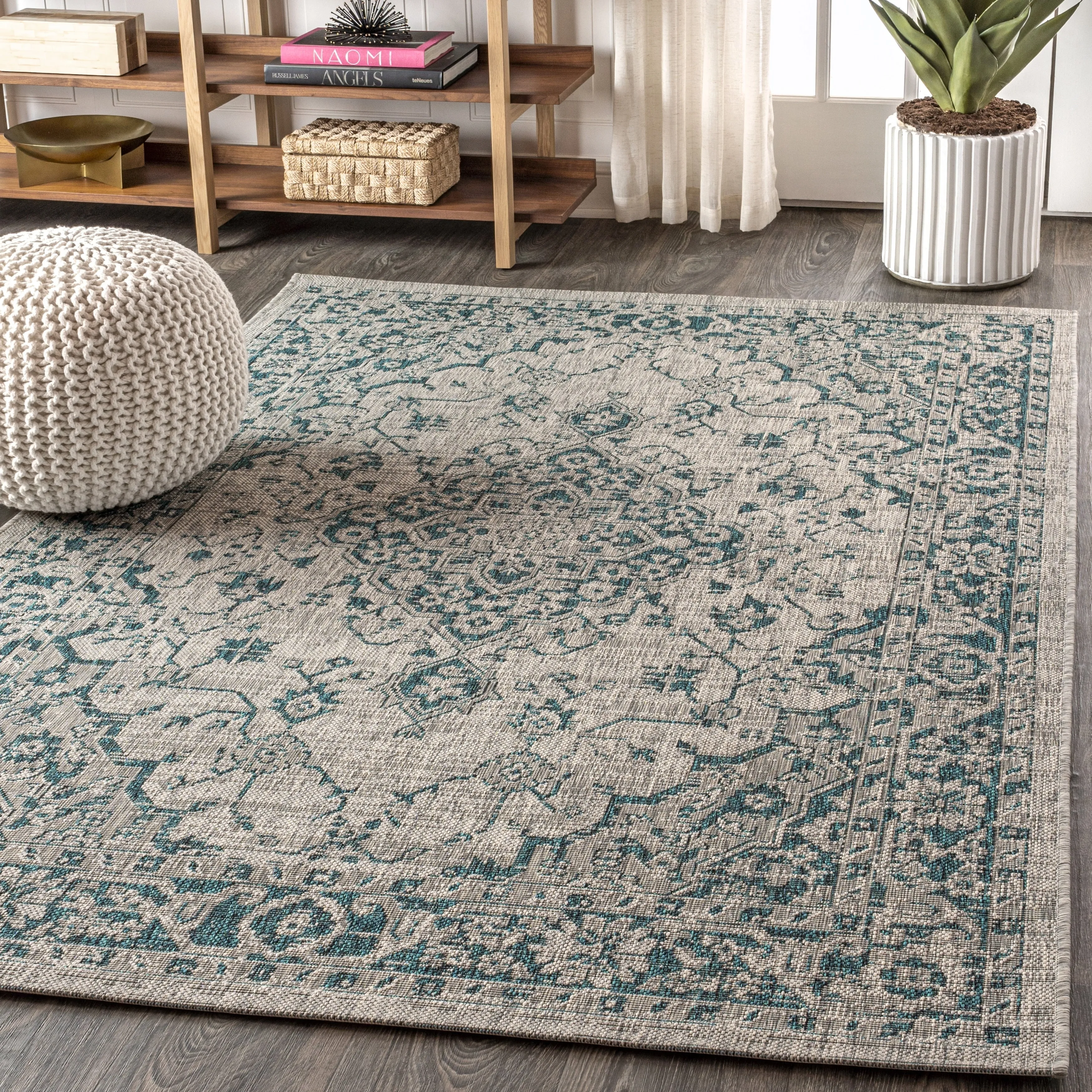 JONATHAN Y Palazzo Boho Medallion Textured Weave Indoor/Outdoor Area Rug