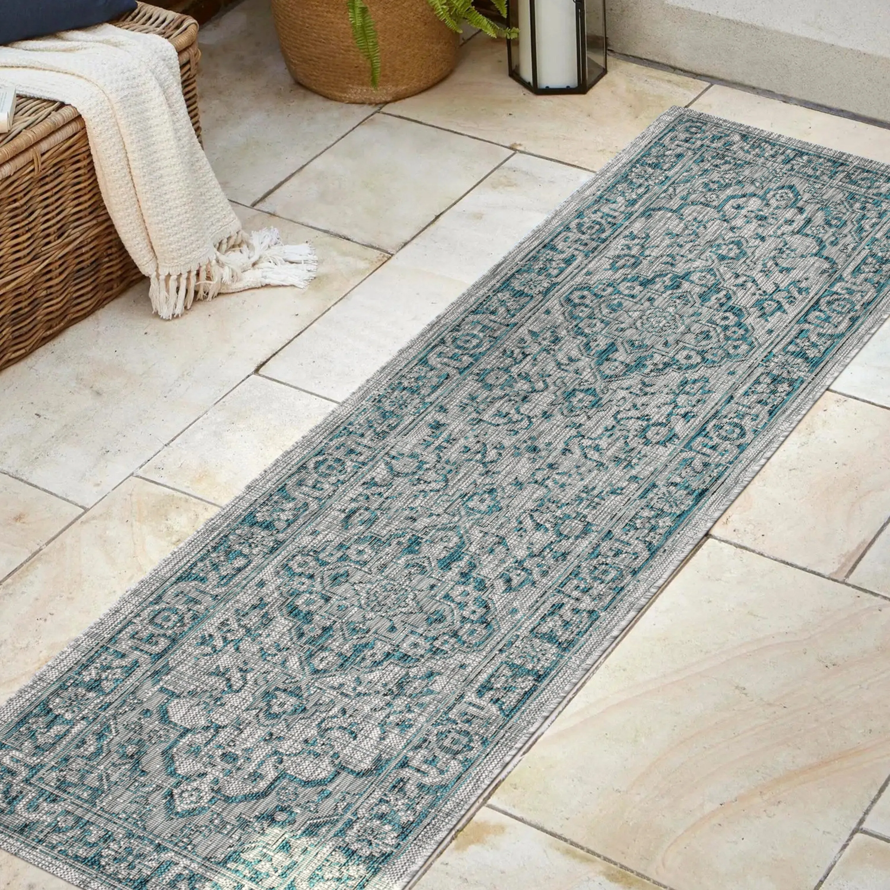 JONATHAN Y Palazzo Boho Medallion Textured Weave Indoor/Outdoor Area Rug