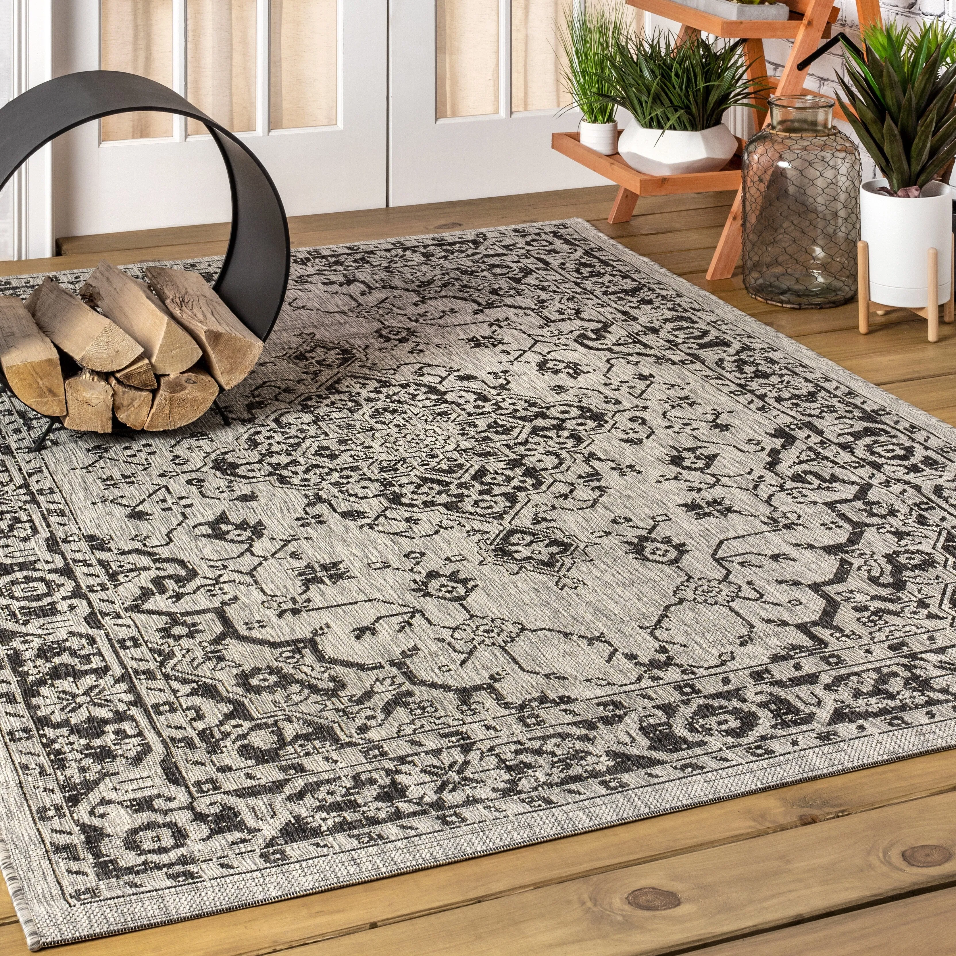 JONATHAN Y Palazzo Boho Medallion Textured Weave Indoor/Outdoor Area Rug