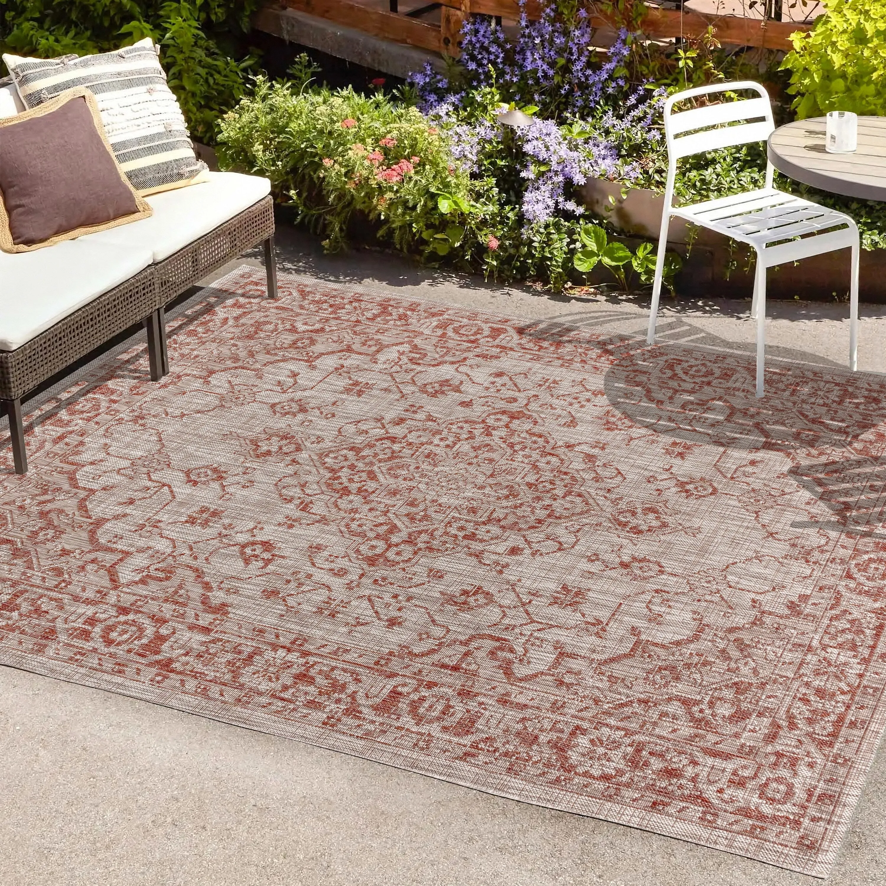 JONATHAN Y Palazzo Boho Medallion Textured Weave Indoor/Outdoor Area Rug