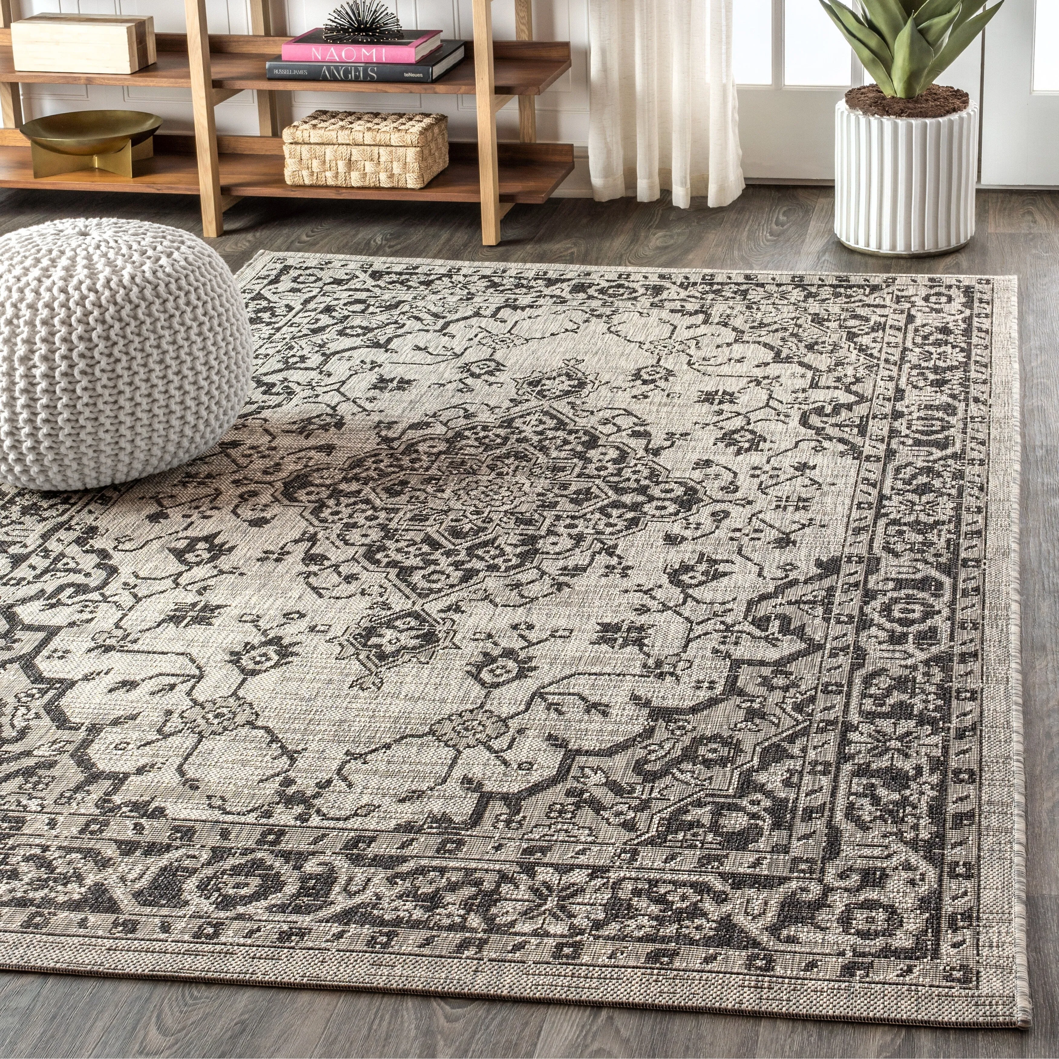 JONATHAN Y Palazzo Boho Medallion Textured Weave Indoor/Outdoor Area Rug