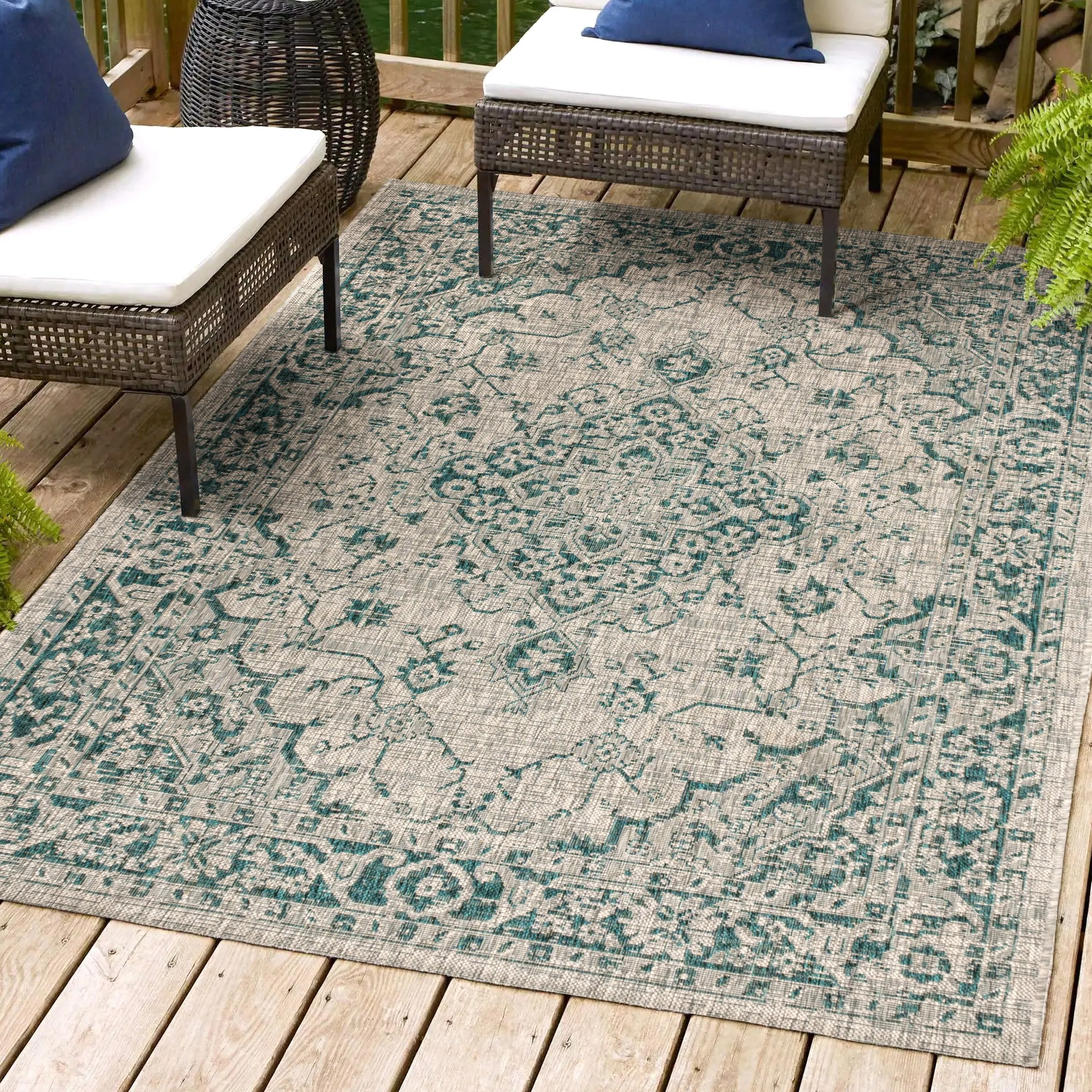 JONATHAN Y Palazzo Boho Medallion Textured Weave Indoor/Outdoor Area Rug