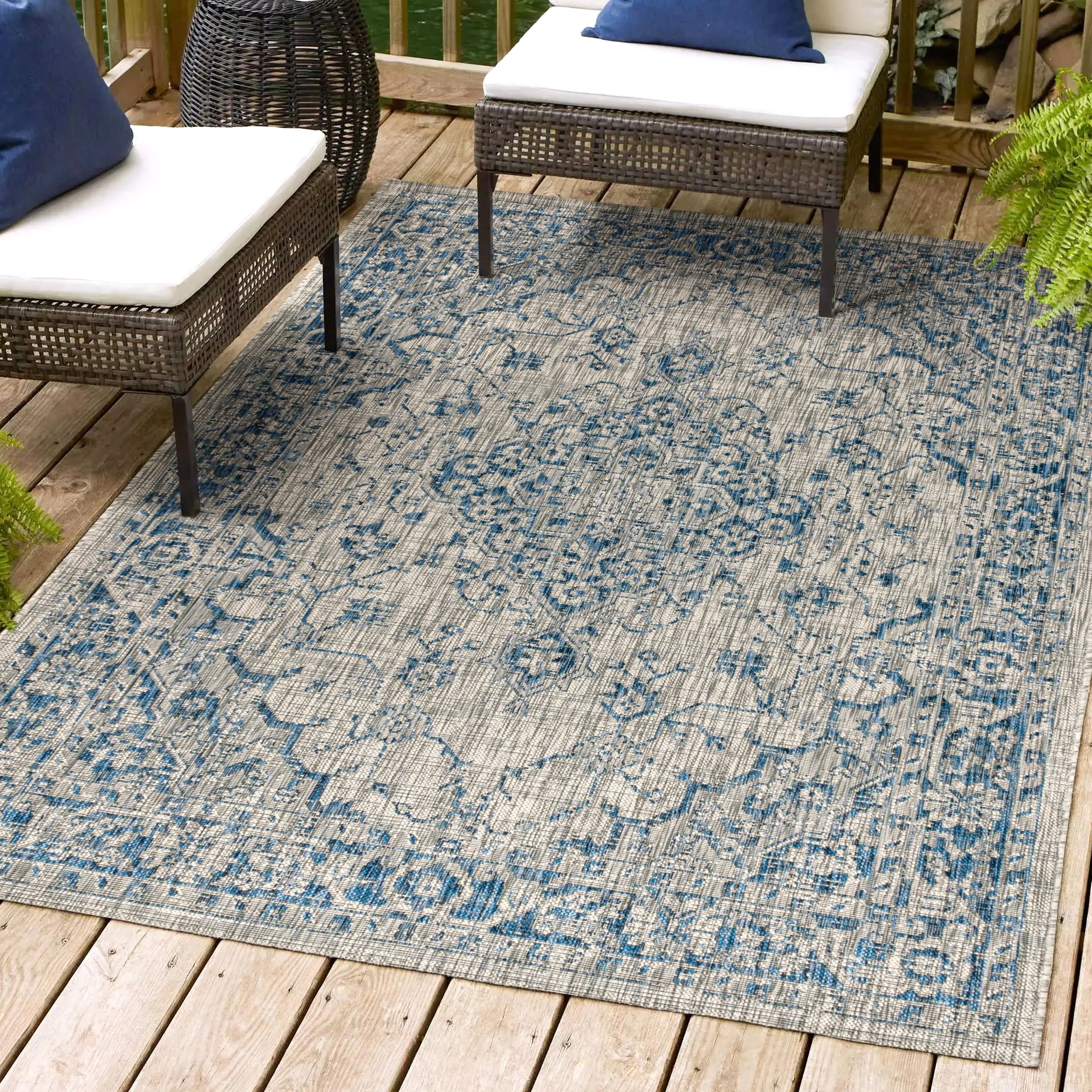 JONATHAN Y Palazzo Boho Medallion Textured Weave Indoor/Outdoor Area Rug