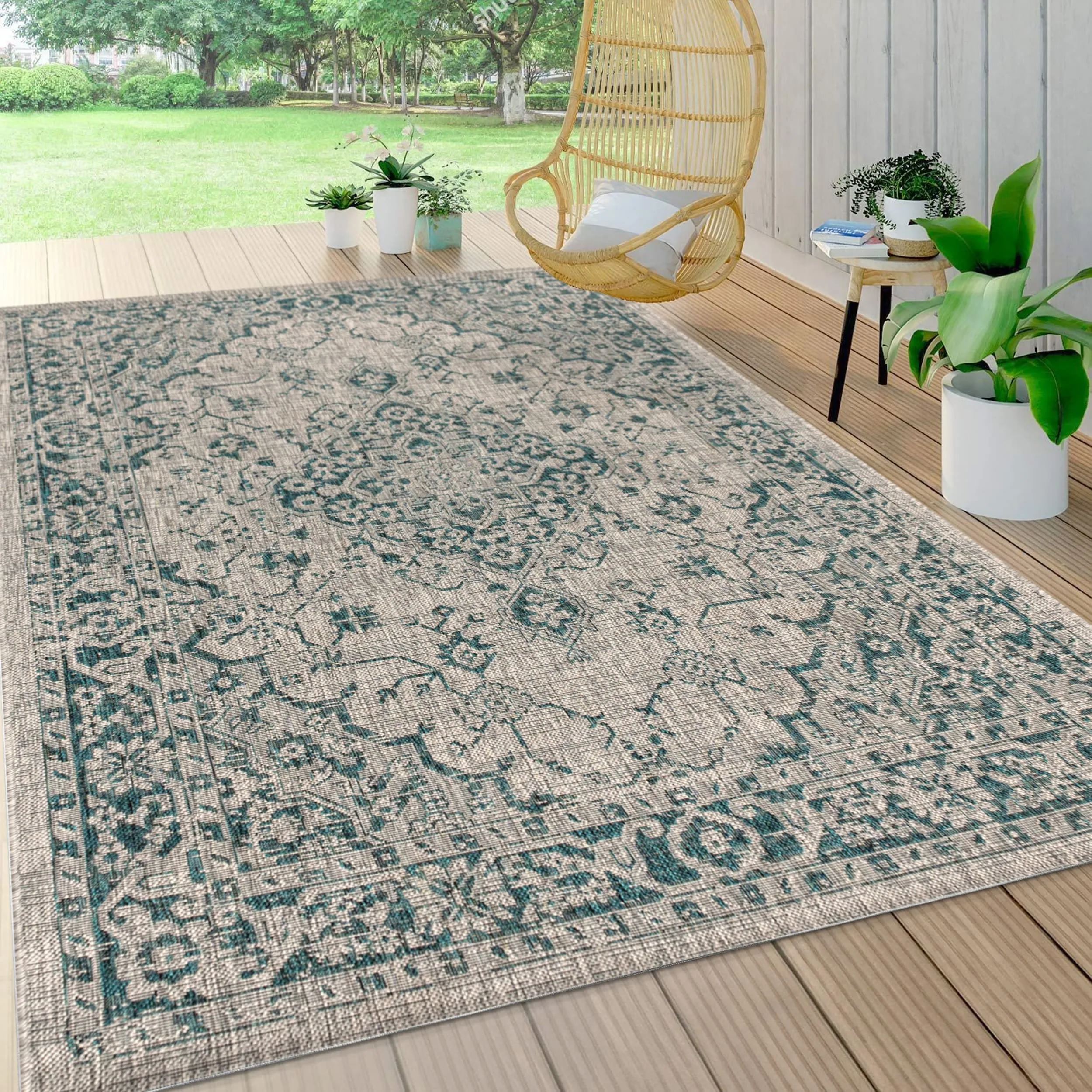 JONATHAN Y Palazzo Boho Medallion Textured Weave Indoor/Outdoor Area Rug
