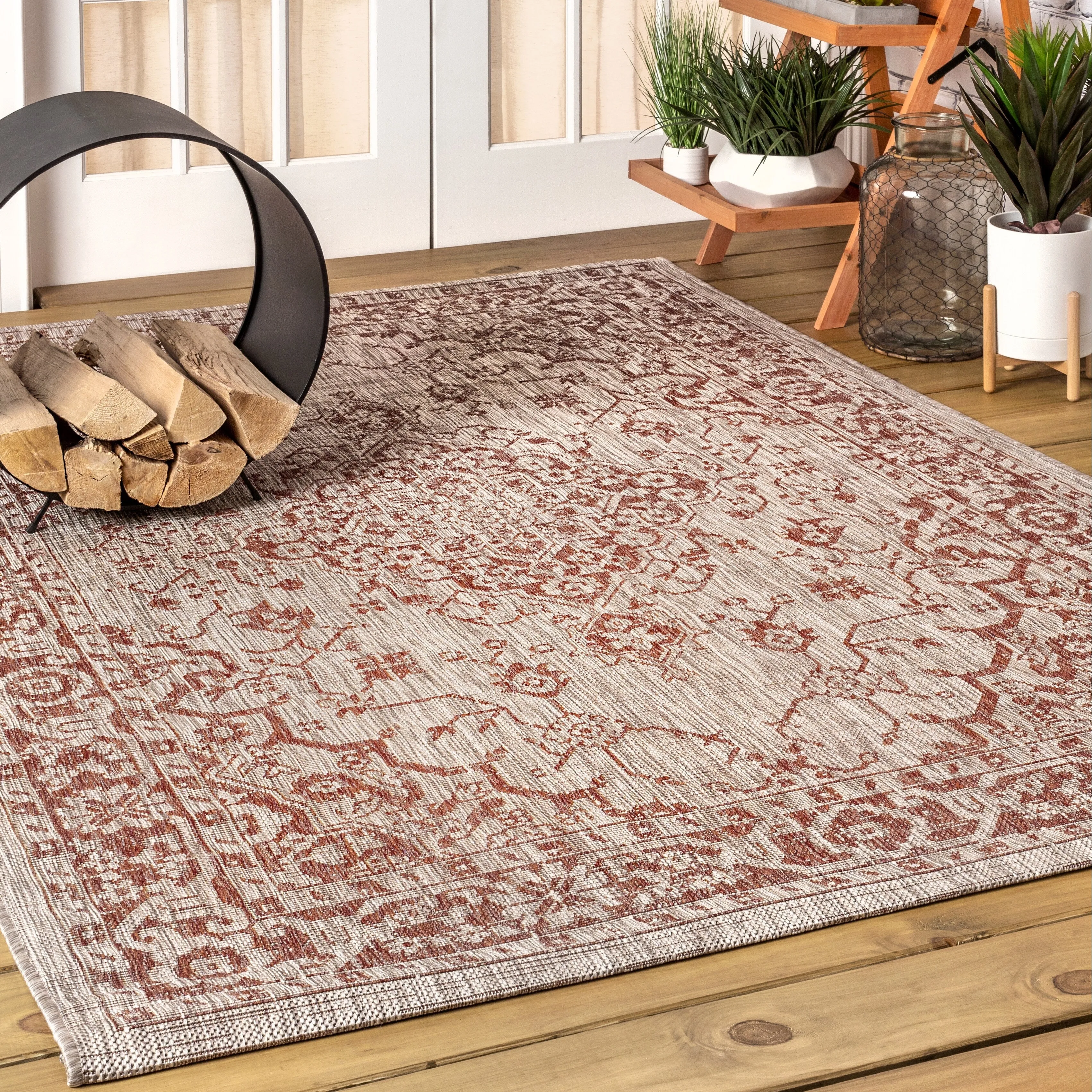 JONATHAN Y Palazzo Boho Medallion Textured Weave Indoor/Outdoor Area Rug