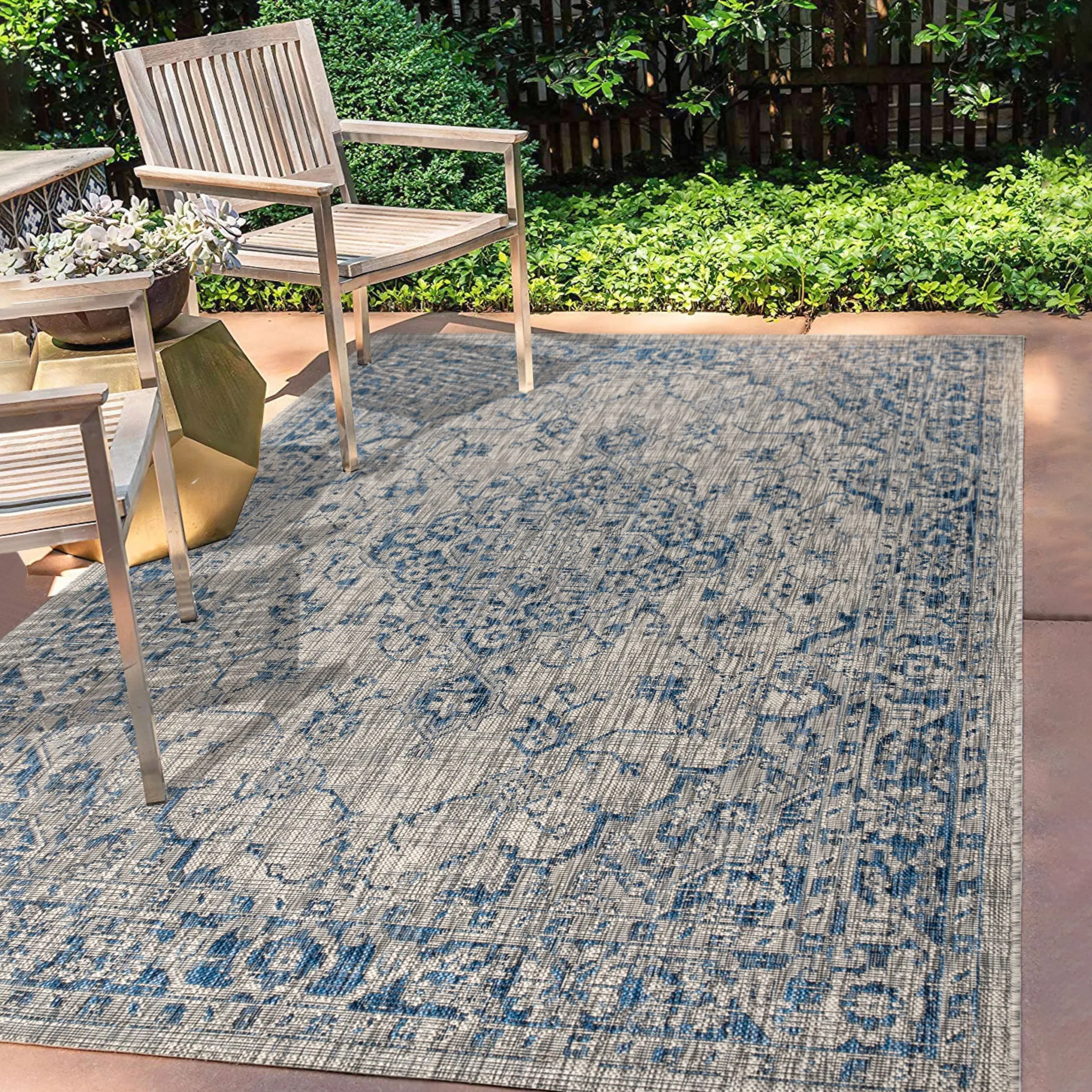 JONATHAN Y Palazzo Boho Medallion Textured Weave Indoor/Outdoor Area Rug
