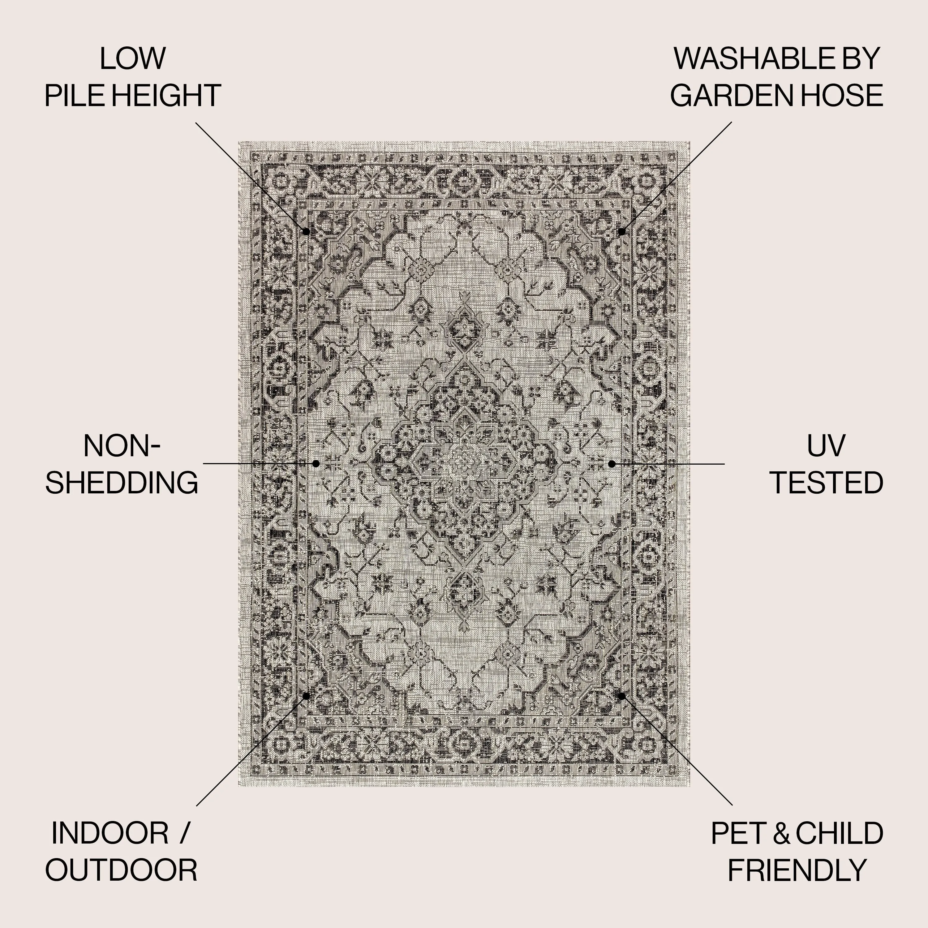 JONATHAN Y Palazzo Boho Medallion Textured Weave Indoor/Outdoor Area Rug