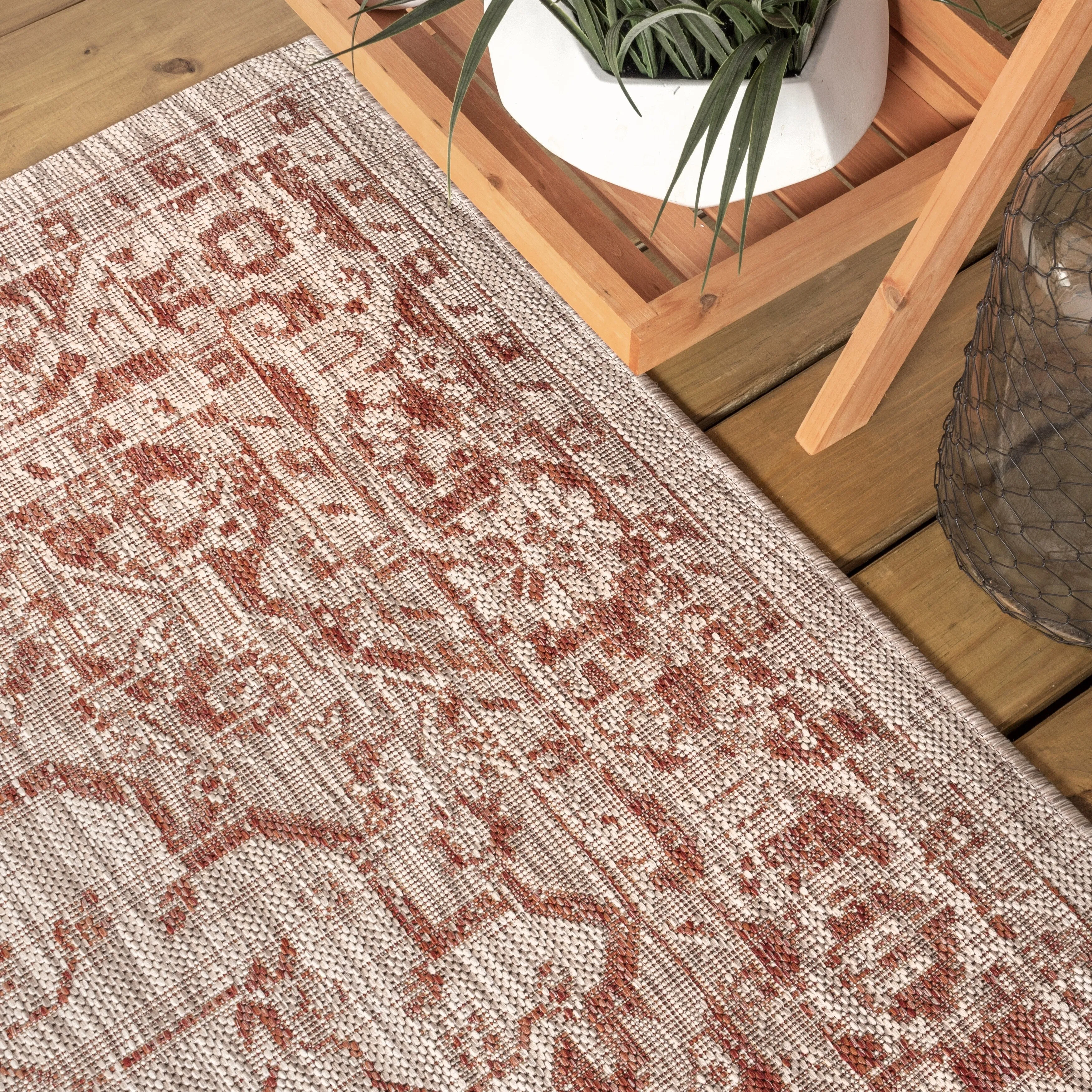 JONATHAN Y Palazzo Boho Medallion Textured Weave Indoor/Outdoor Area Rug