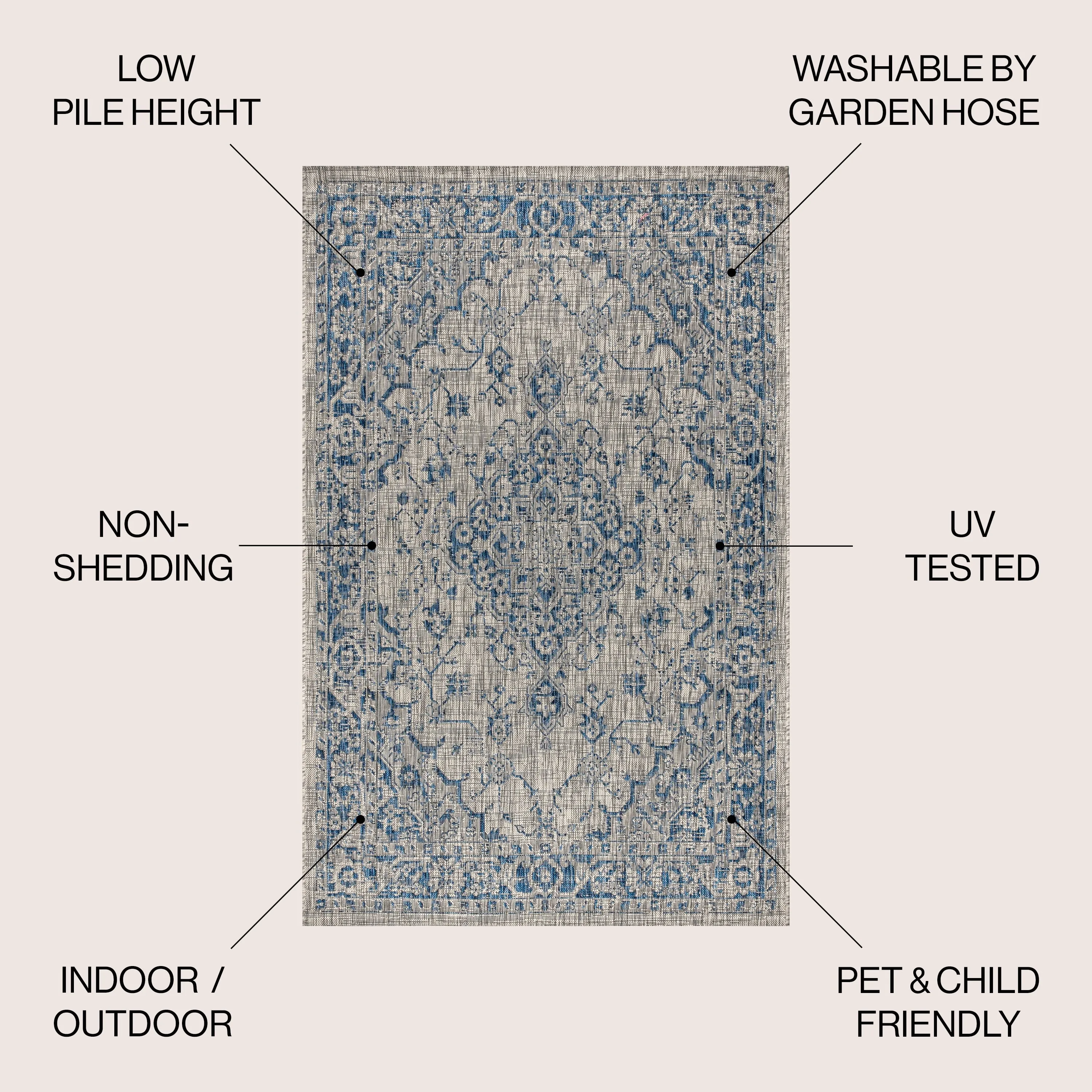 JONATHAN Y Palazzo Boho Medallion Textured Weave Indoor/Outdoor Area Rug