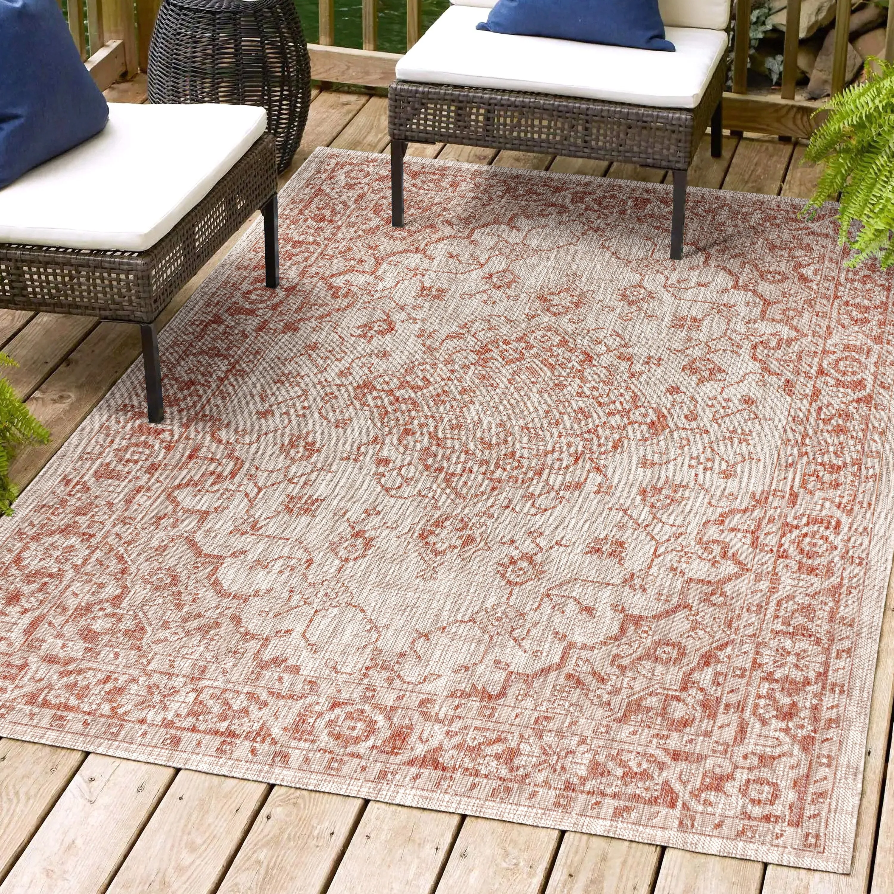 JONATHAN Y Palazzo Boho Medallion Textured Weave Indoor/Outdoor Area Rug