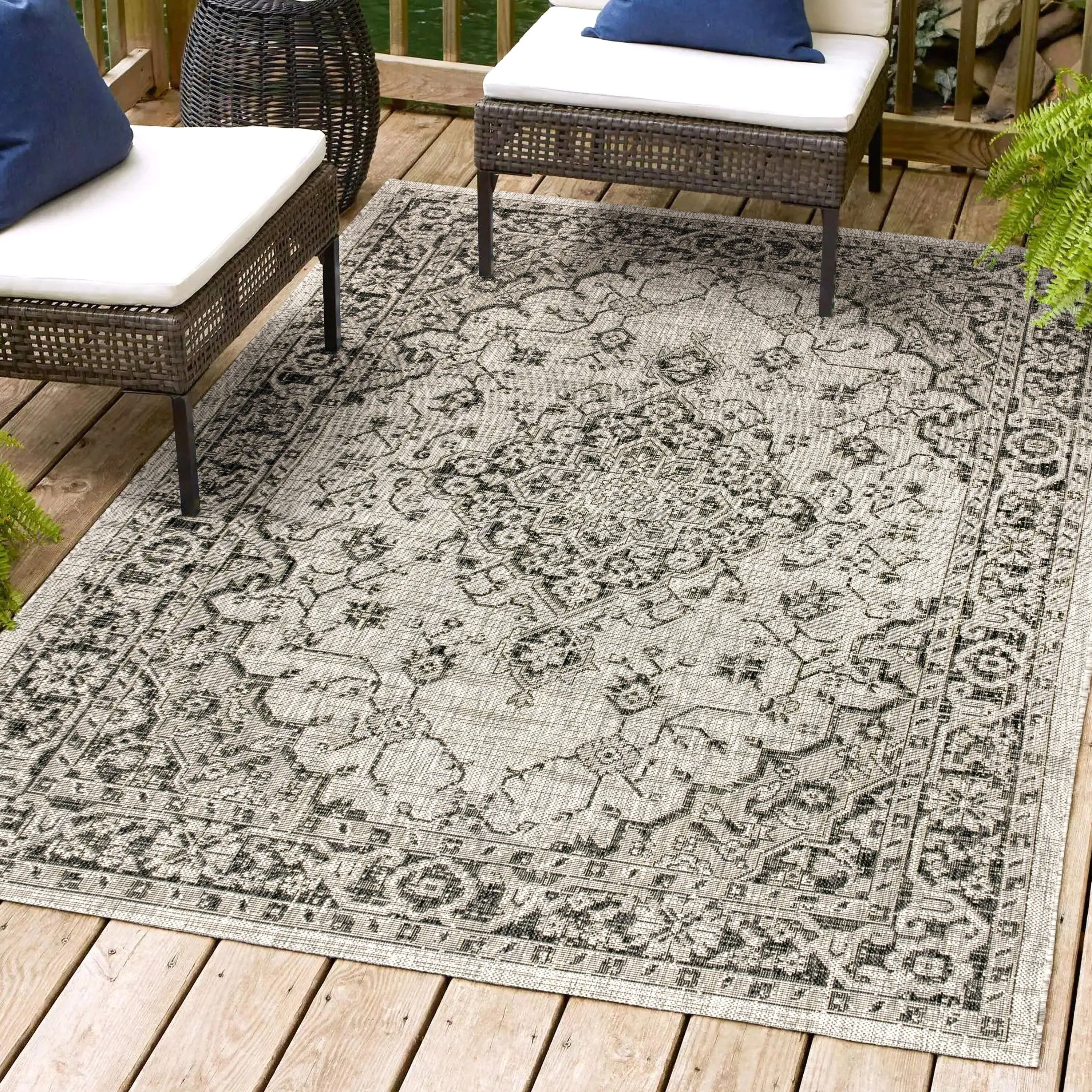 JONATHAN Y Palazzo Boho Medallion Textured Weave Indoor/Outdoor Area Rug