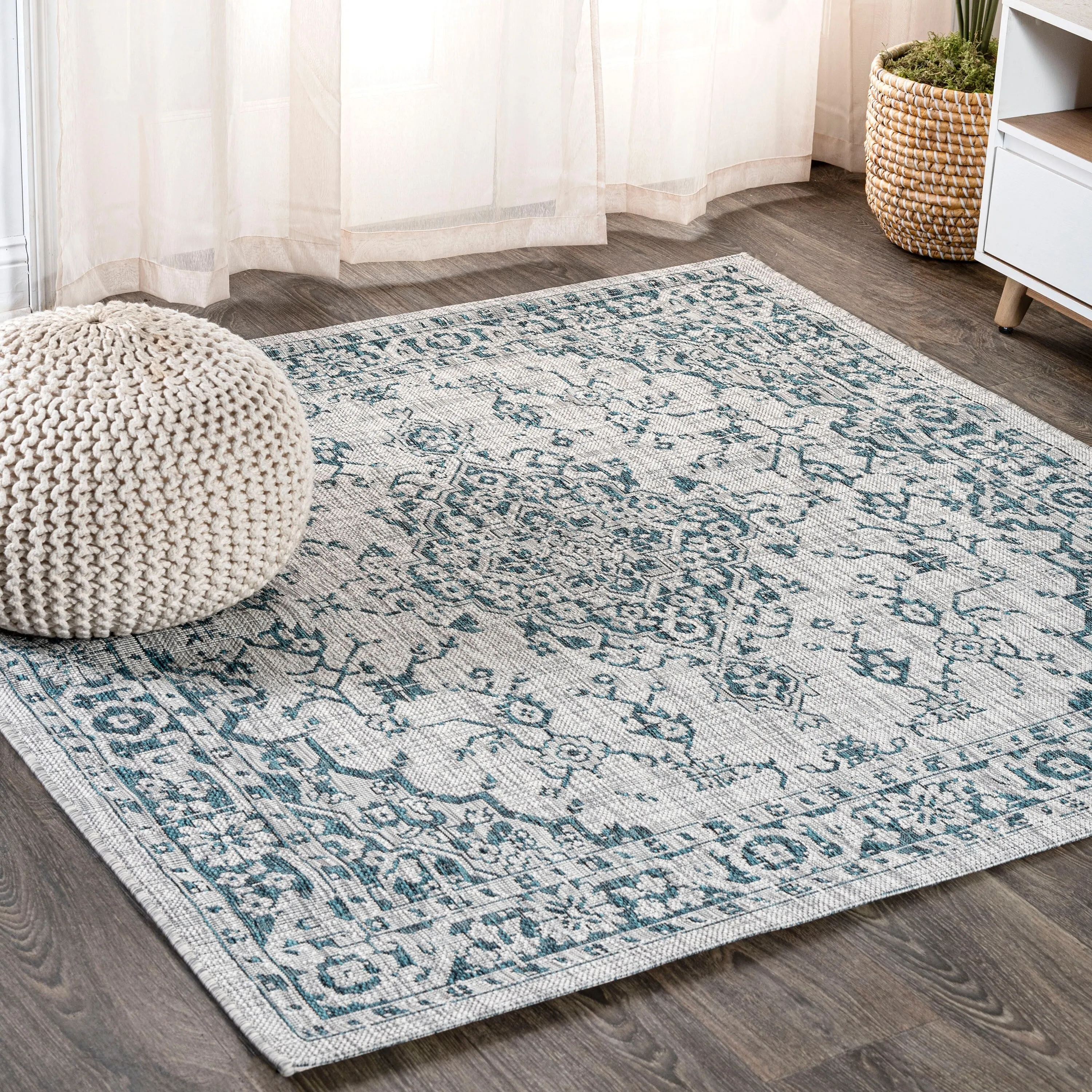 JONATHAN Y Palazzo Boho Medallion Textured Weave Indoor/Outdoor Area Rug