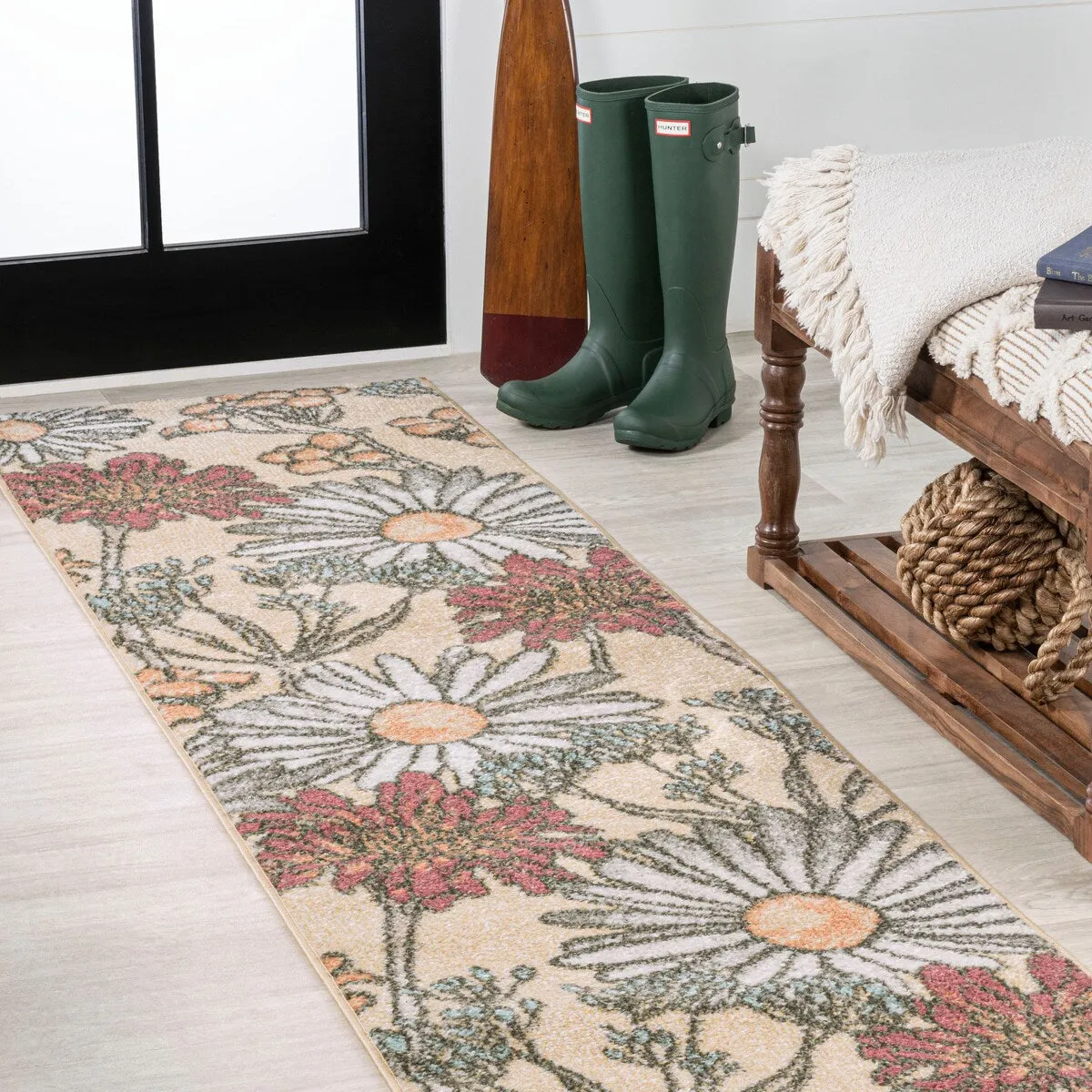 JONATHAN Y Pastello Modern Botanical Wildflower Area Rug