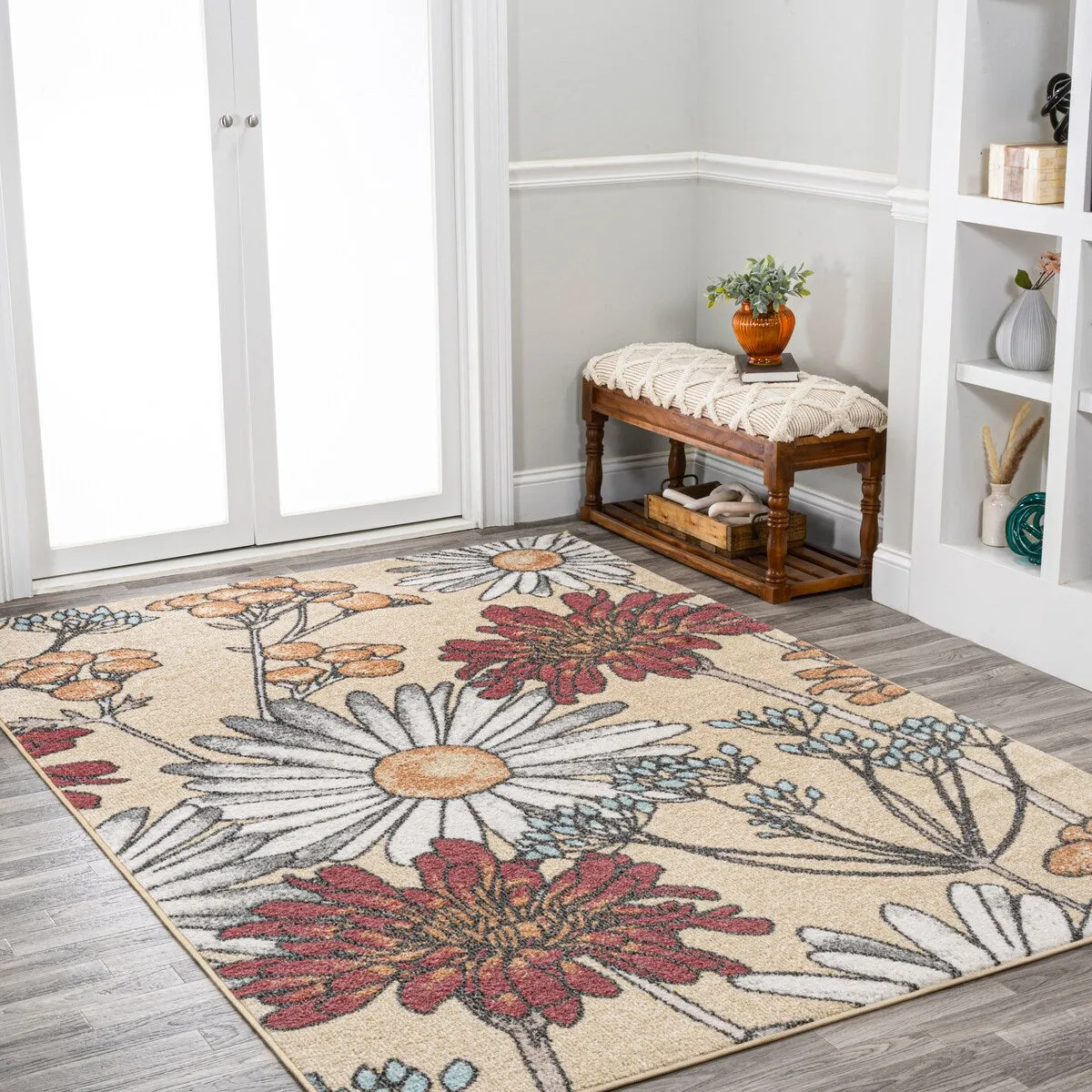 JONATHAN Y Pastello Modern Botanical Wildflower Area Rug