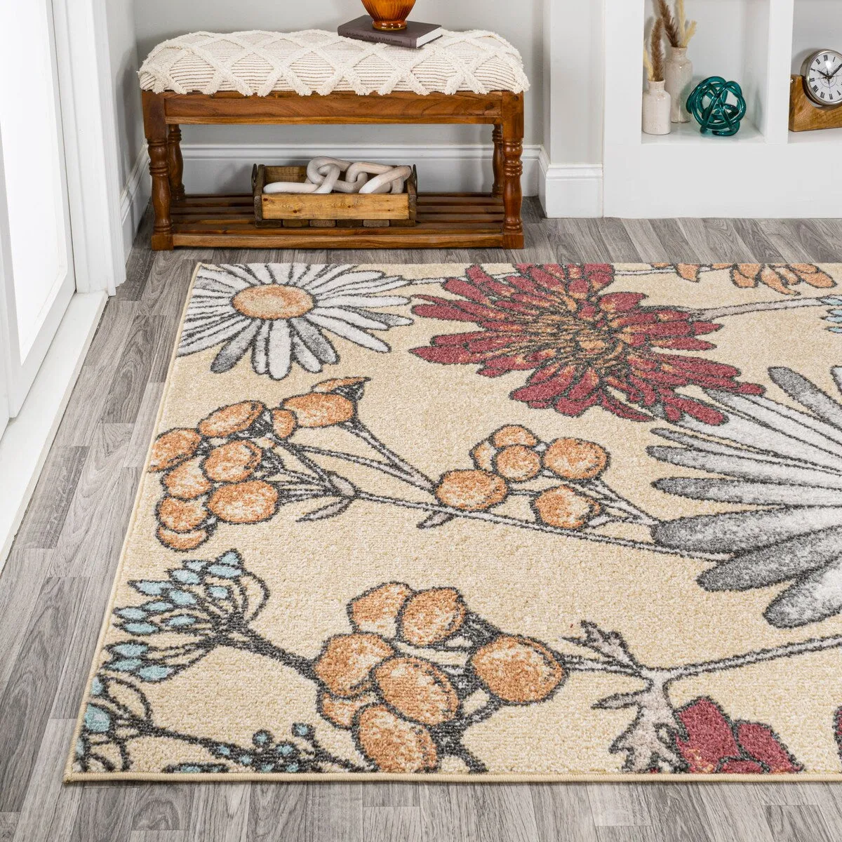 JONATHAN Y Pastello Modern Botanical Wildflower Area Rug