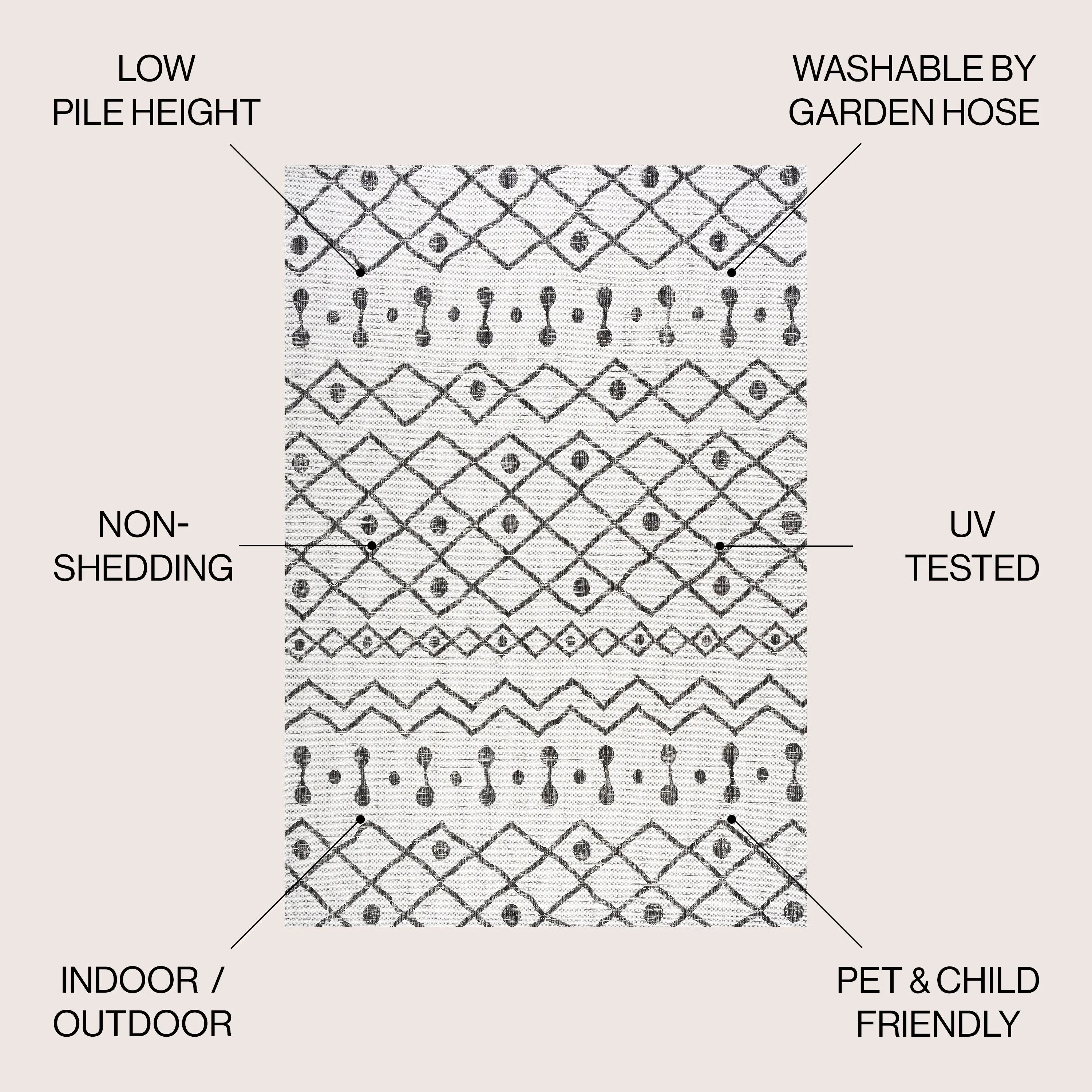 JONATHAN Y Tokay Tribal Bohemian Indoor/Outdoor Area Rug