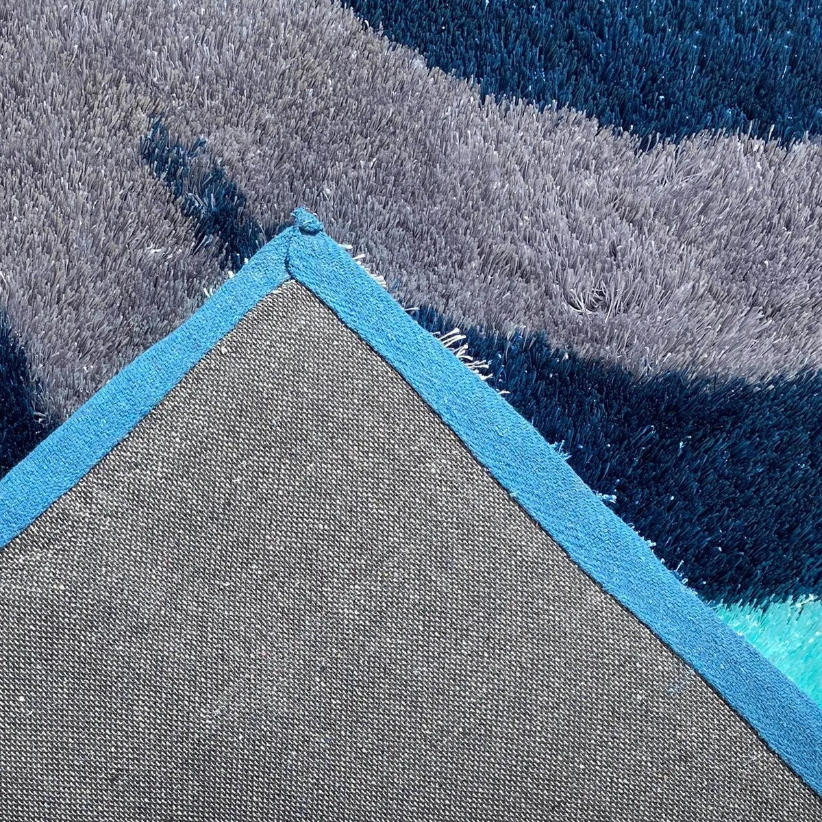 LA Rug Linens 3D Modern Geometric Circles Shag Area Rug