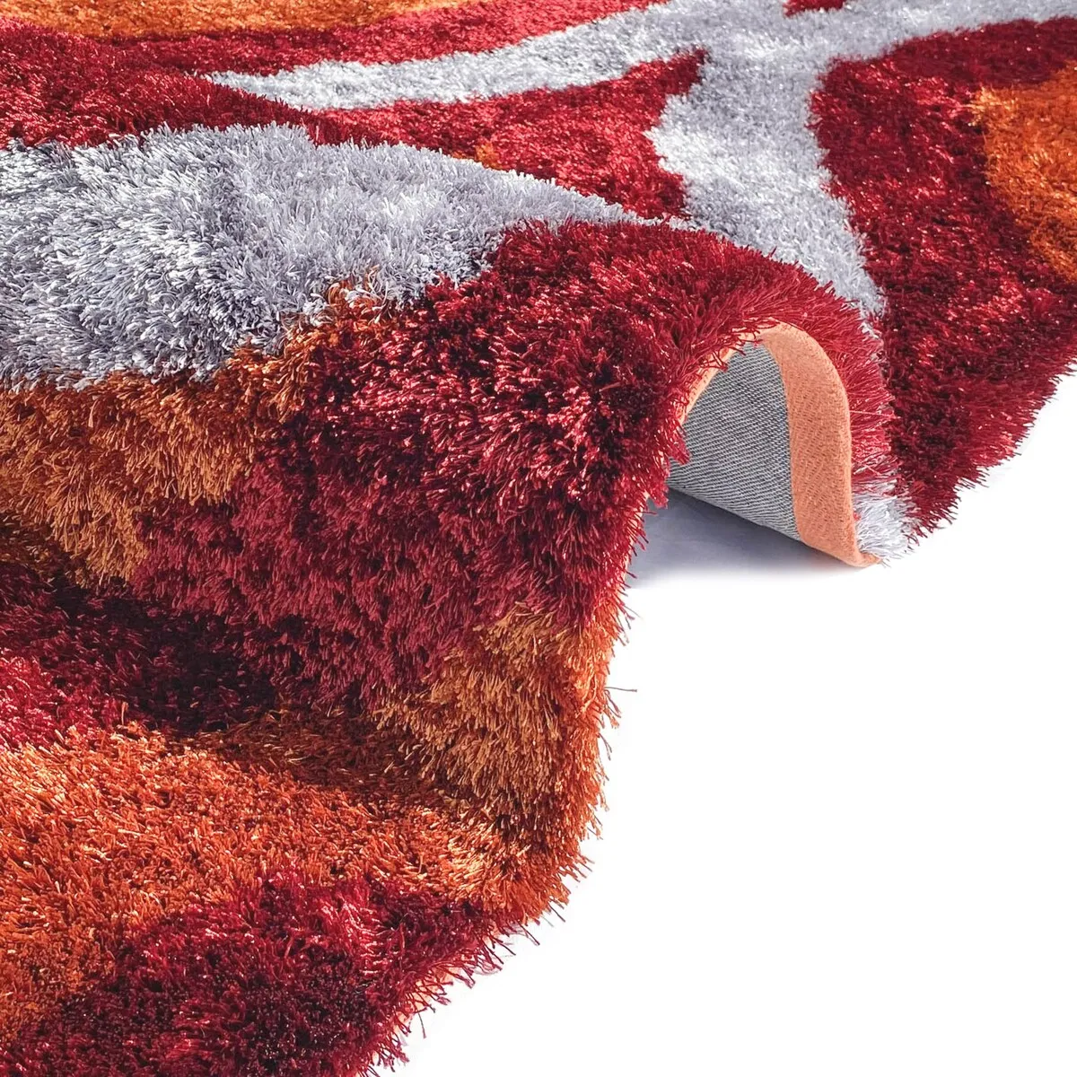 LA Rug Linens 3D Modern Geometric Circles Shag Area Rug