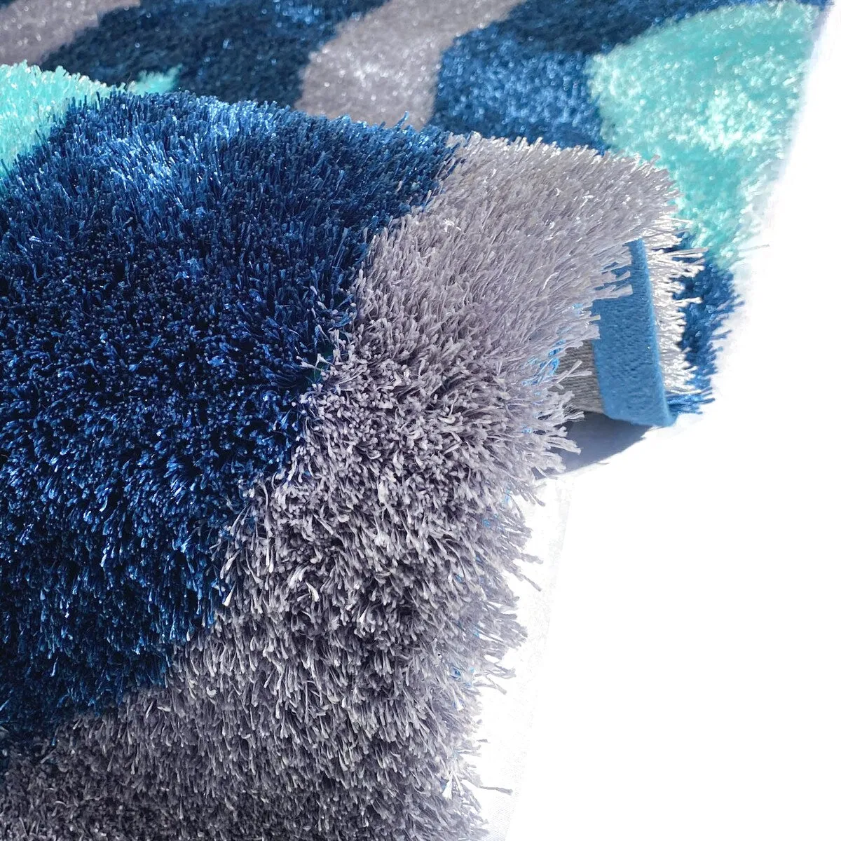 LA Rug Linens 3D Modern Geometric Circles Shag Area Rug