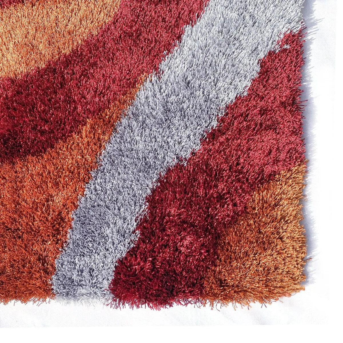 LA Rug Linens 3D Modern Geometric Circles Shag Area Rug