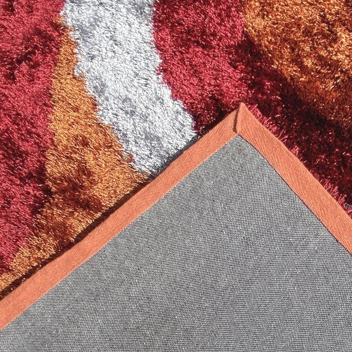 LA Rug Linens 3D Modern Geometric Circles Shag Area Rug