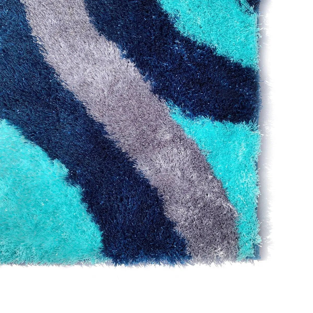 LA Rug Linens 3D Modern Geometric Circles Shag Area Rug