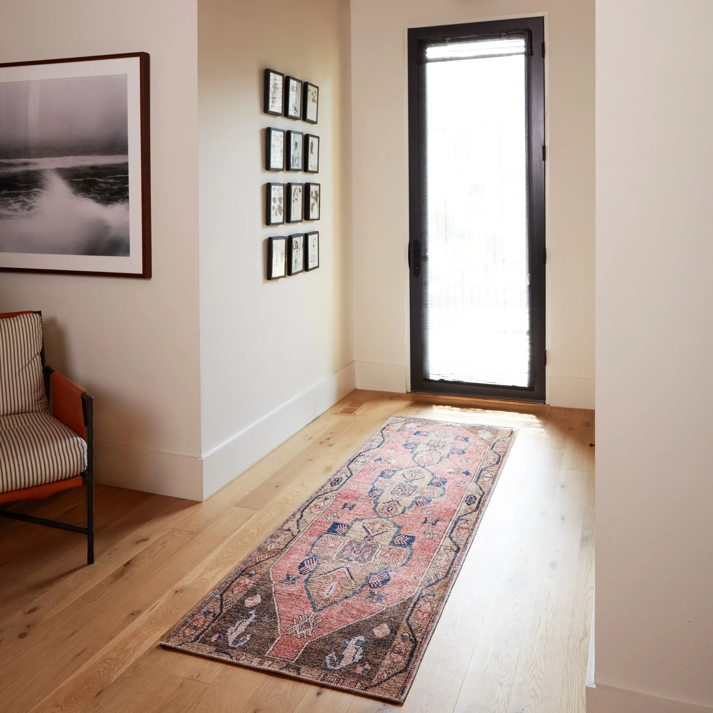 Lani Machine Washable Medallion Pink/Blue Area Rug
