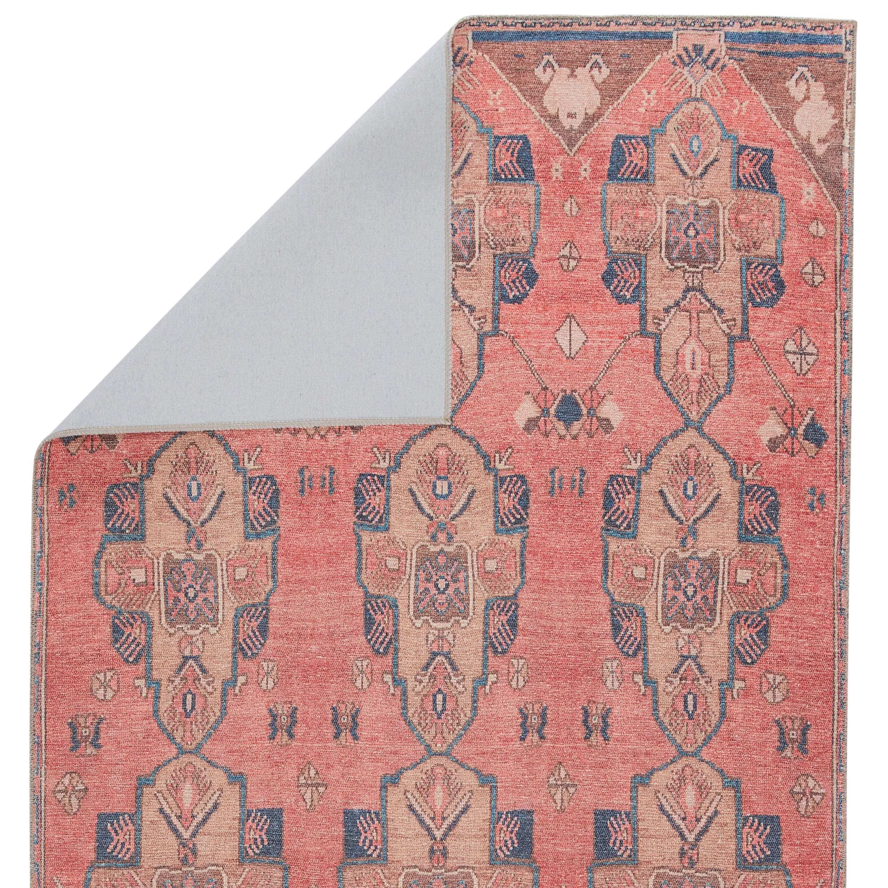 Lani Machine Washable Medallion Pink/Blue Area Rug