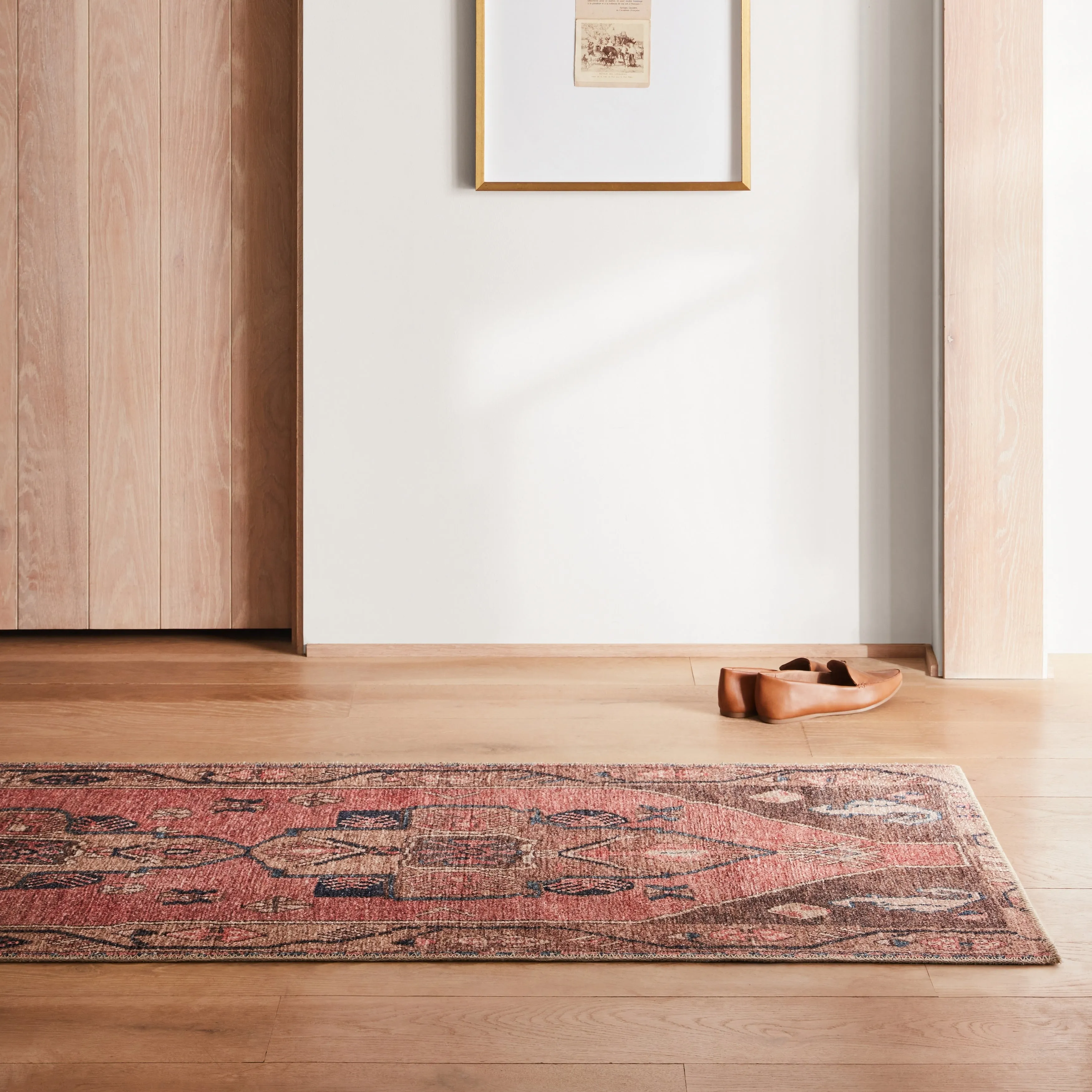 Lani Machine Washable Medallion Pink/Blue Area Rug
