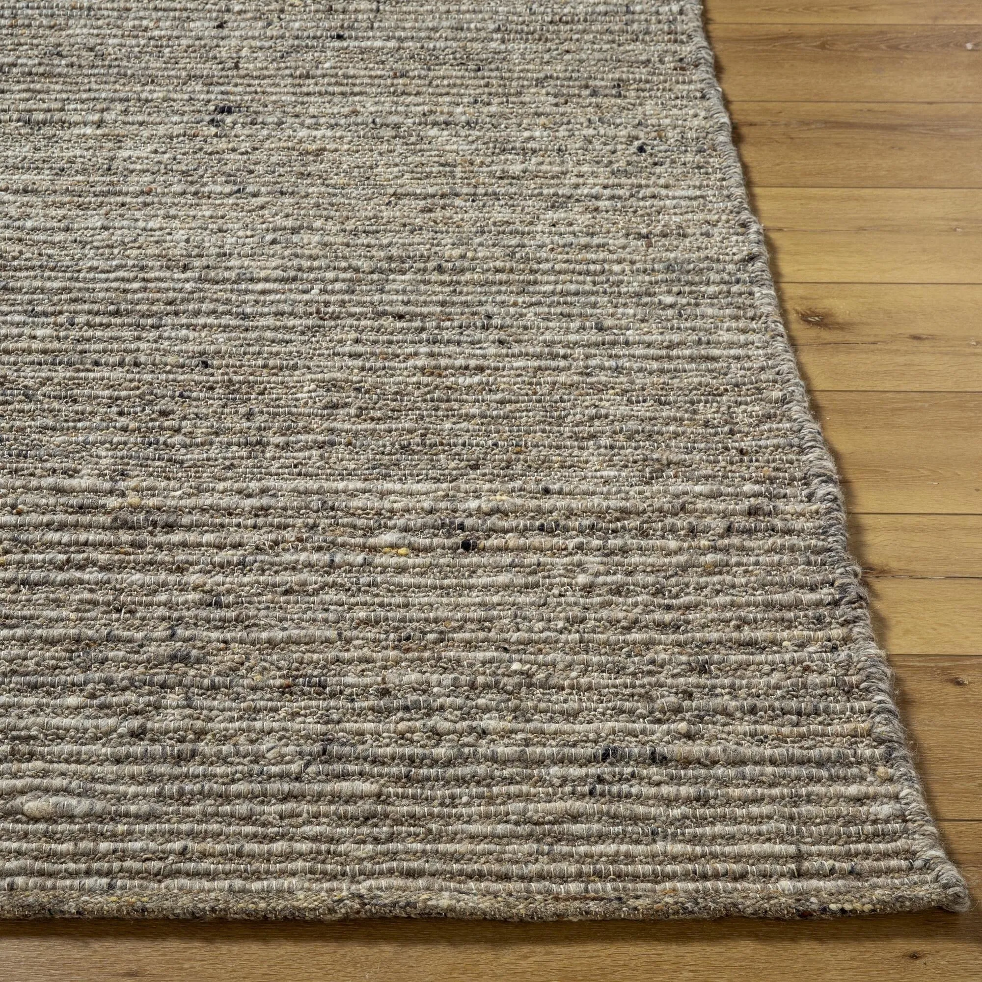 Laurence Handmade Solid Neutral Wool Area Rug