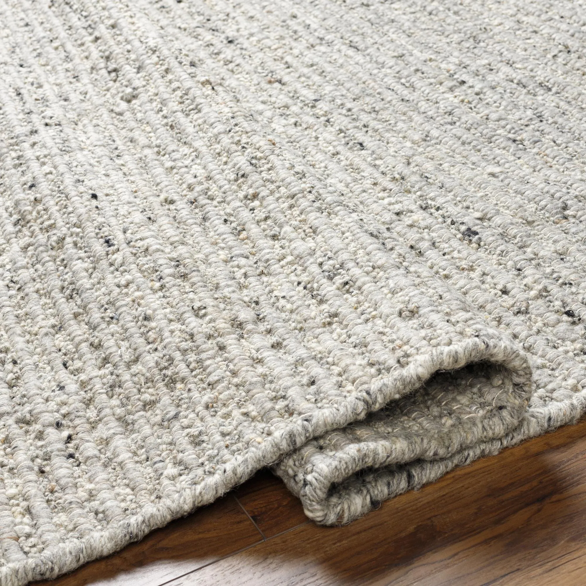 Laurence Handmade Solid Neutral Wool Area Rug
