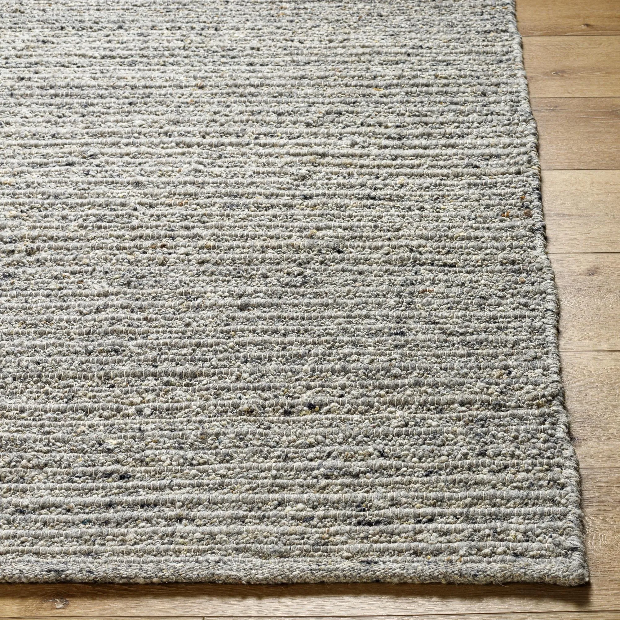 Laurence Handmade Solid Neutral Wool Area Rug