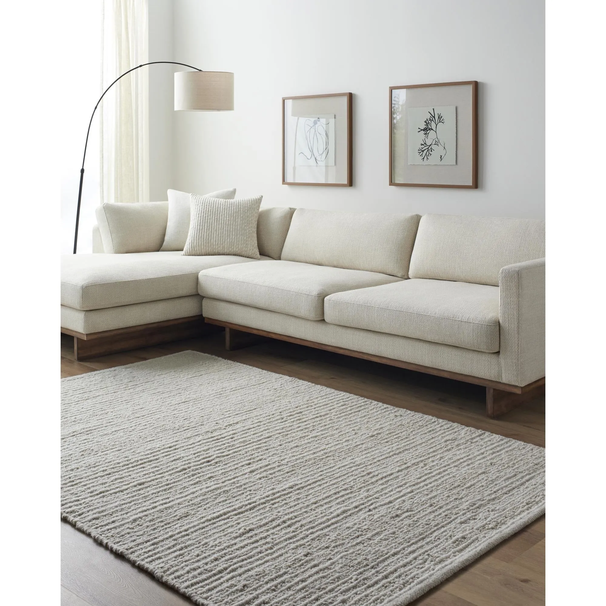 Laurence Handmade Solid Neutral Wool Area Rug