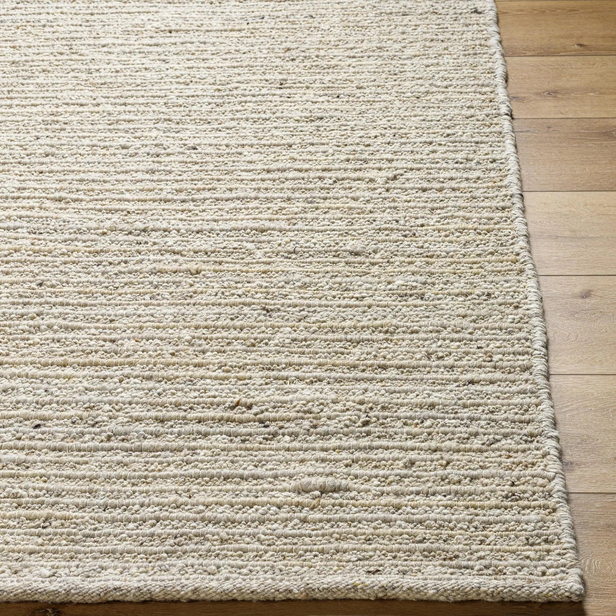 Laurence Handmade Solid Neutral Wool Area Rug