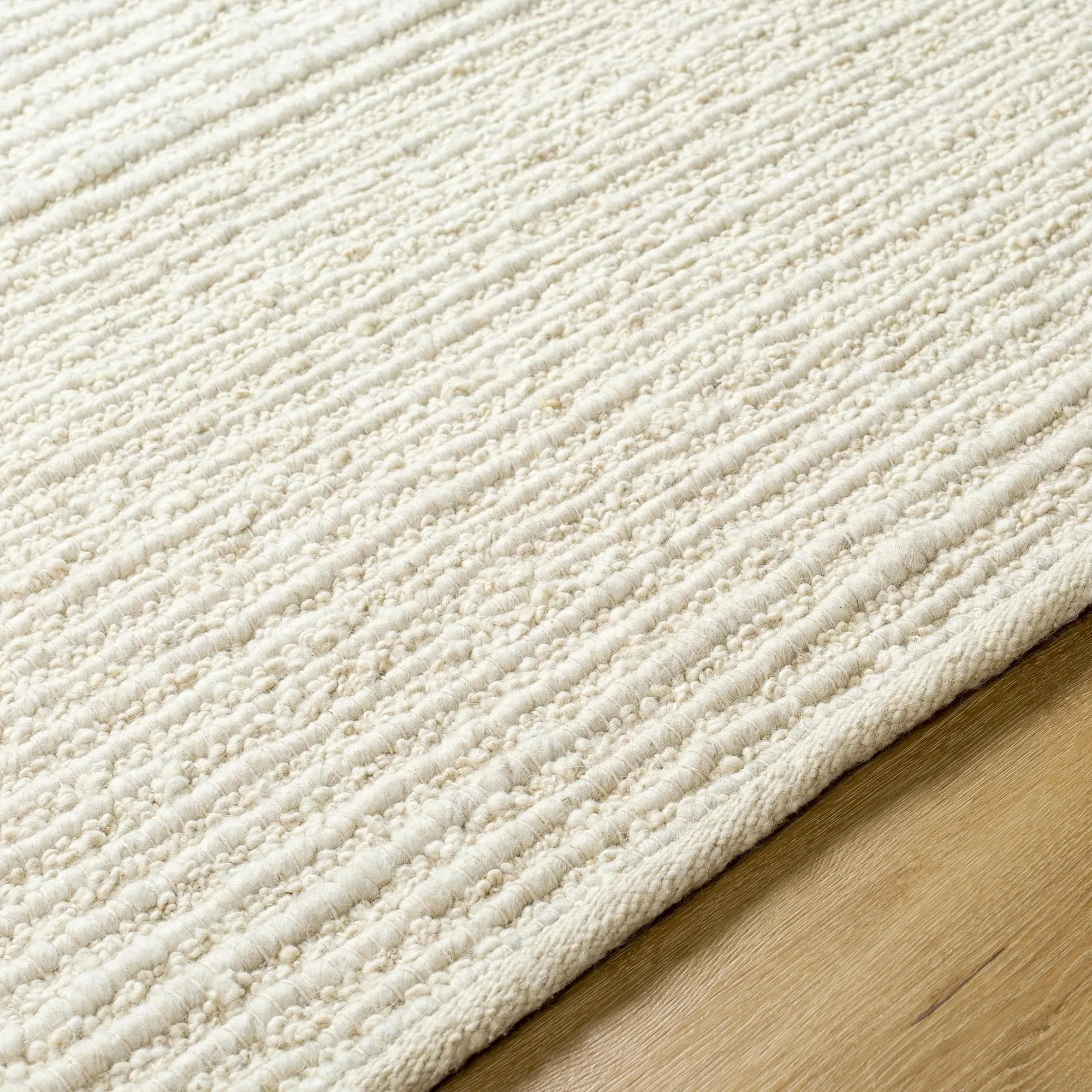 Laurence Handmade Solid Neutral Wool Area Rug