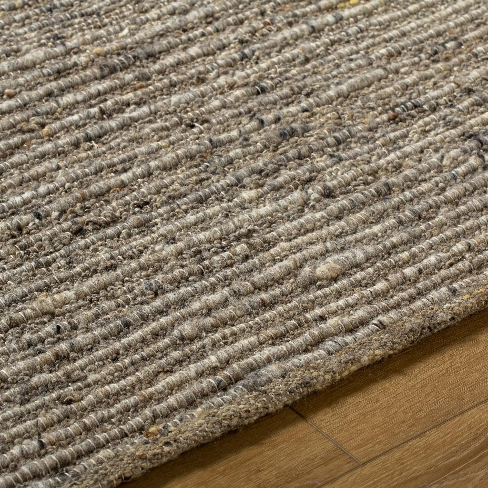 Laurence Handmade Solid Neutral Wool Area Rug