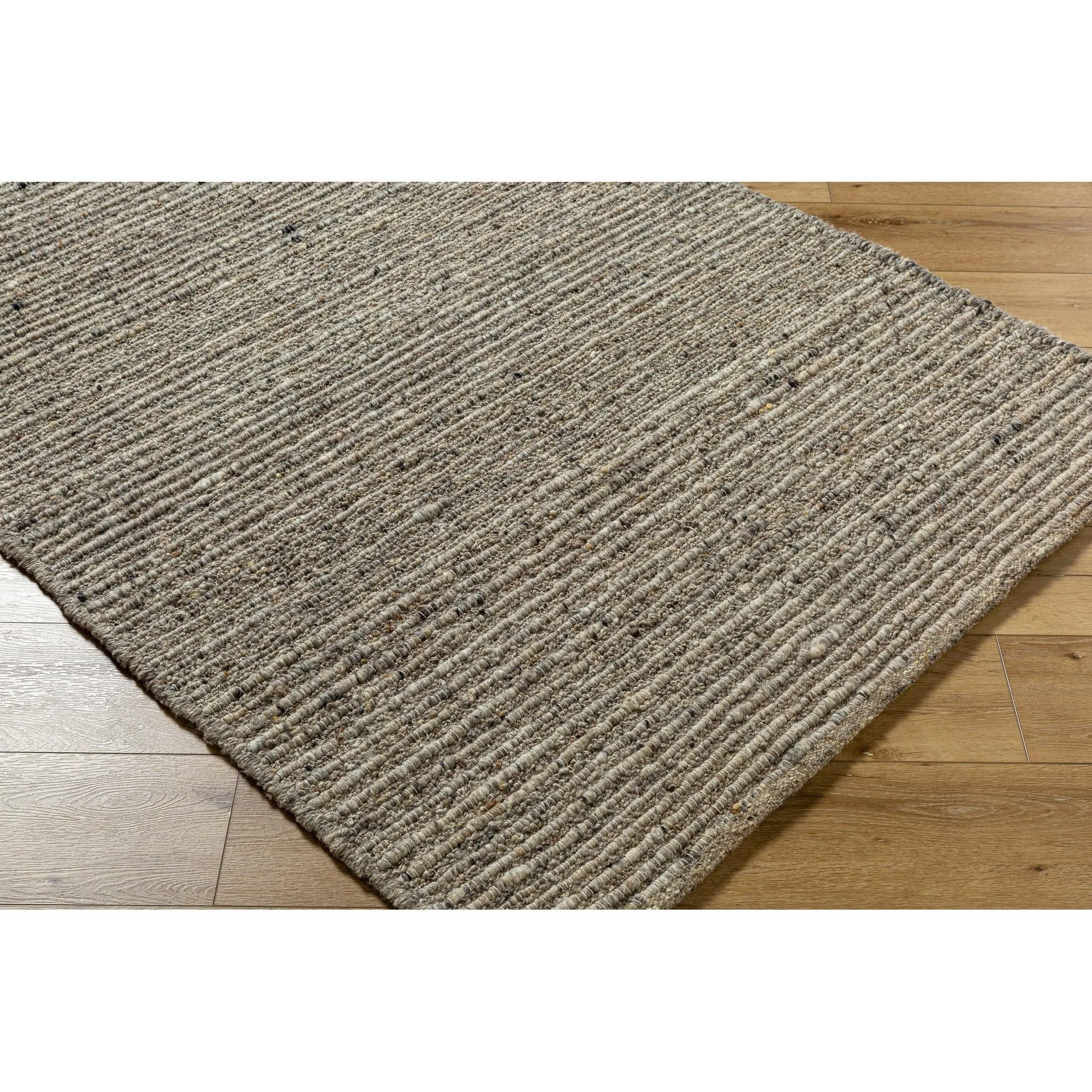 Laurence Handmade Solid Neutral Wool Area Rug