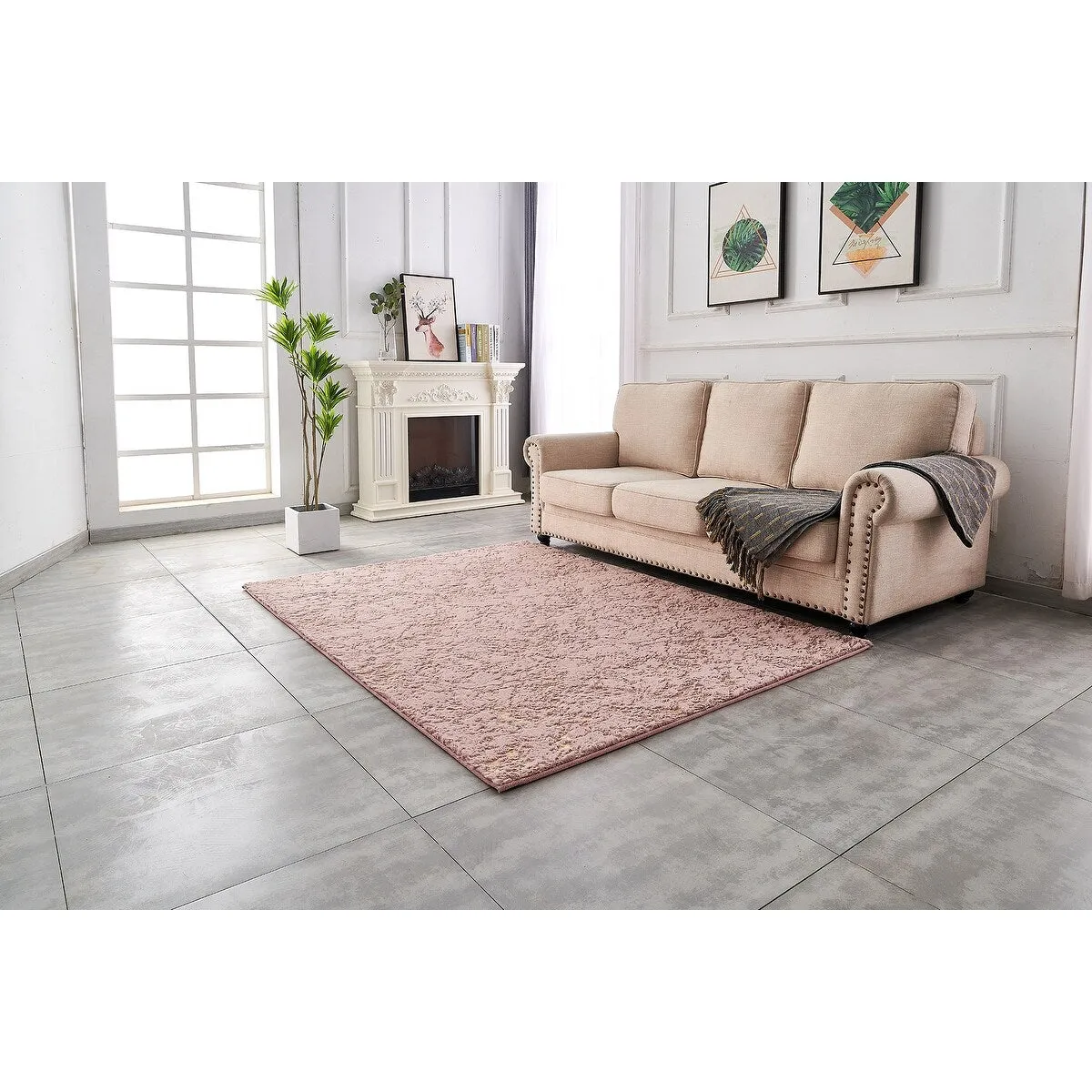 Lily Luxury Abstract Gilded Rectangular Area Rug