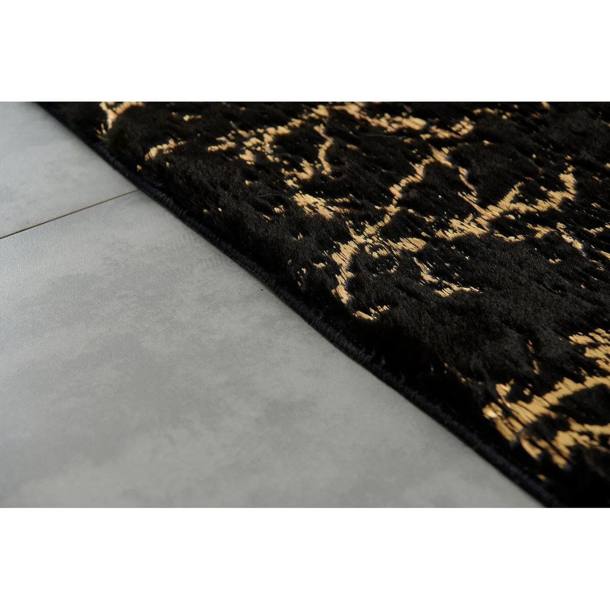 Lily Luxury Abstract Gilded Rectangular Area Rug